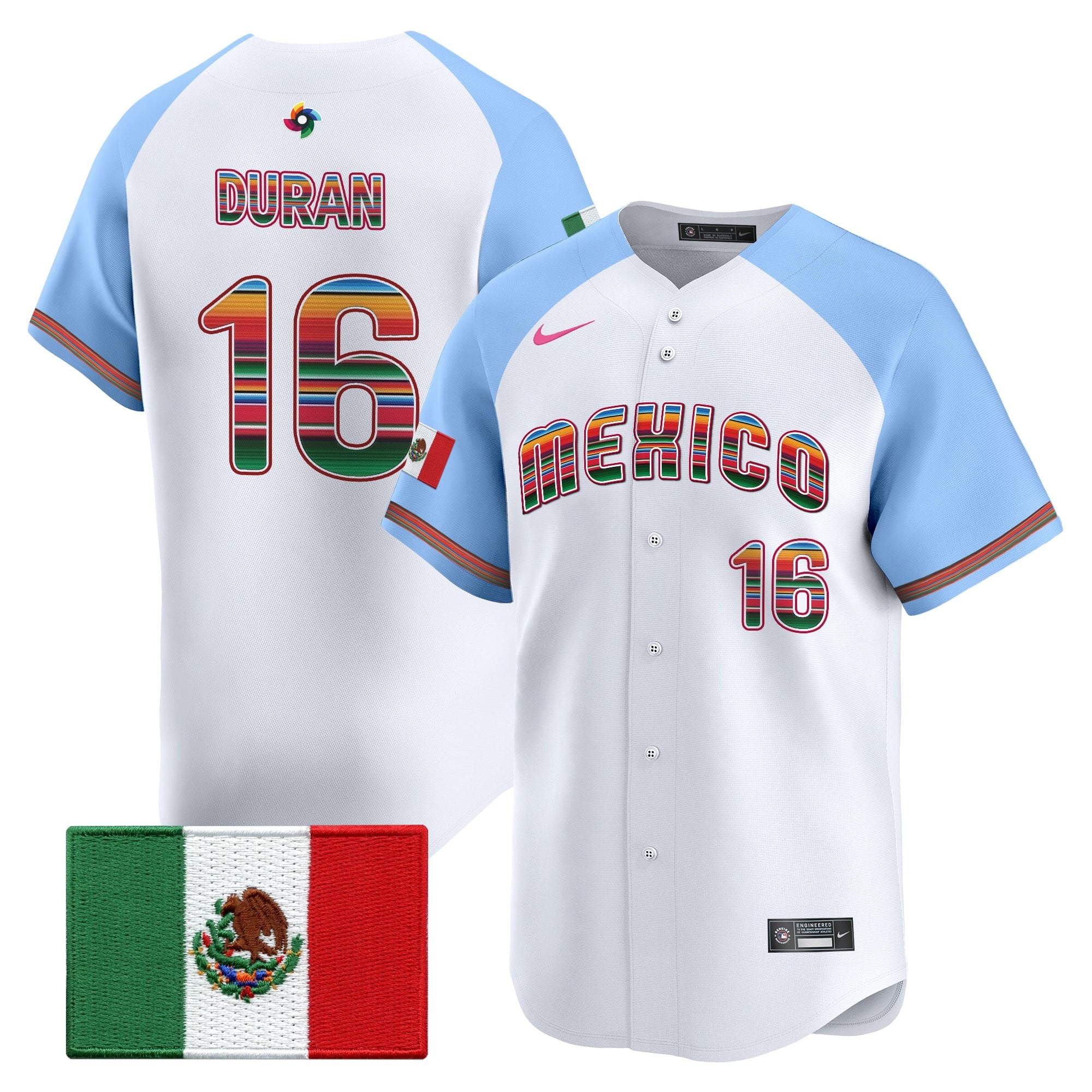 Men's Team Mexico World Baseball Classic "Serape Edition" Vapor Premier Jersey - 2026 Roster - All Stitched