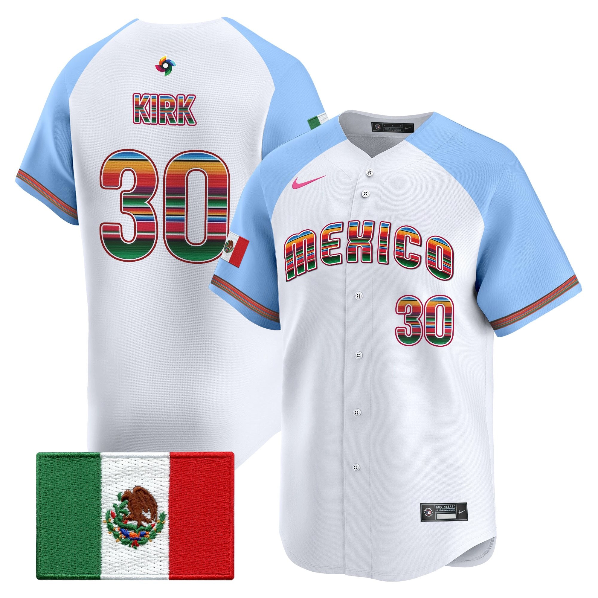 Men's Team Mexico World Baseball Classic "Serape Edition" Vapor Premier Jersey - 2026 Roster - All Stitched