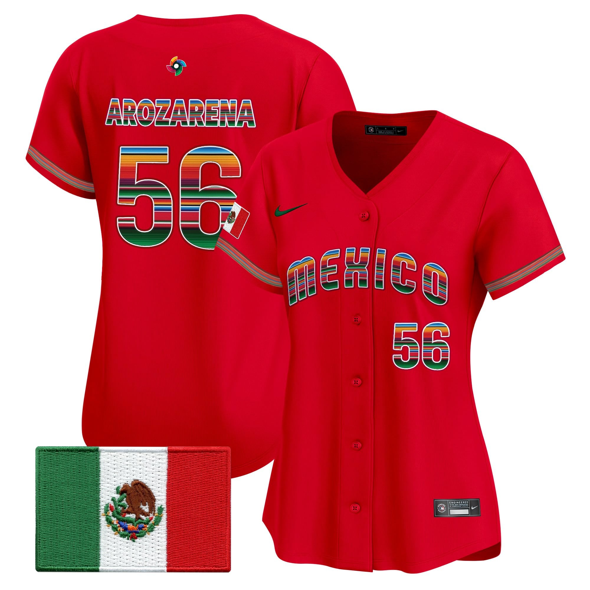 Women's Team Mexico World Baseball Classic "Serape Edition" Vapor Premier Jersey - 2026 Roster - All Stitched