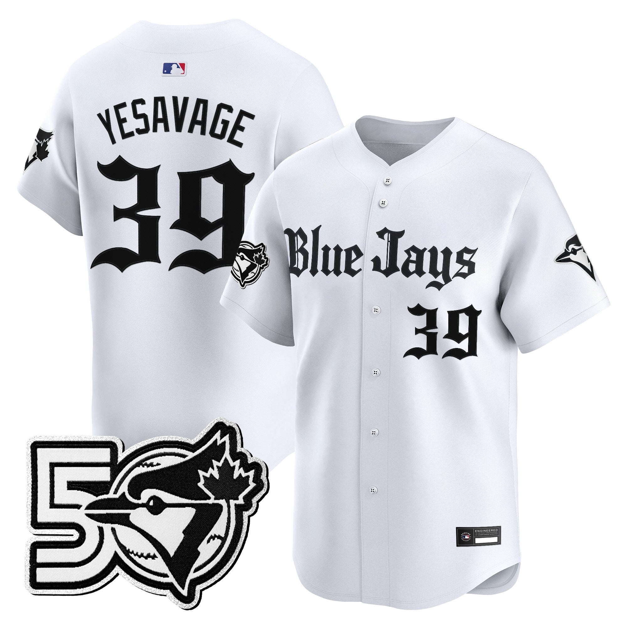 Men's Toronto Blue Jays 50 Seasons Patch Vapor Premier Limited Jersey - Gothic North Edition - All Stitched