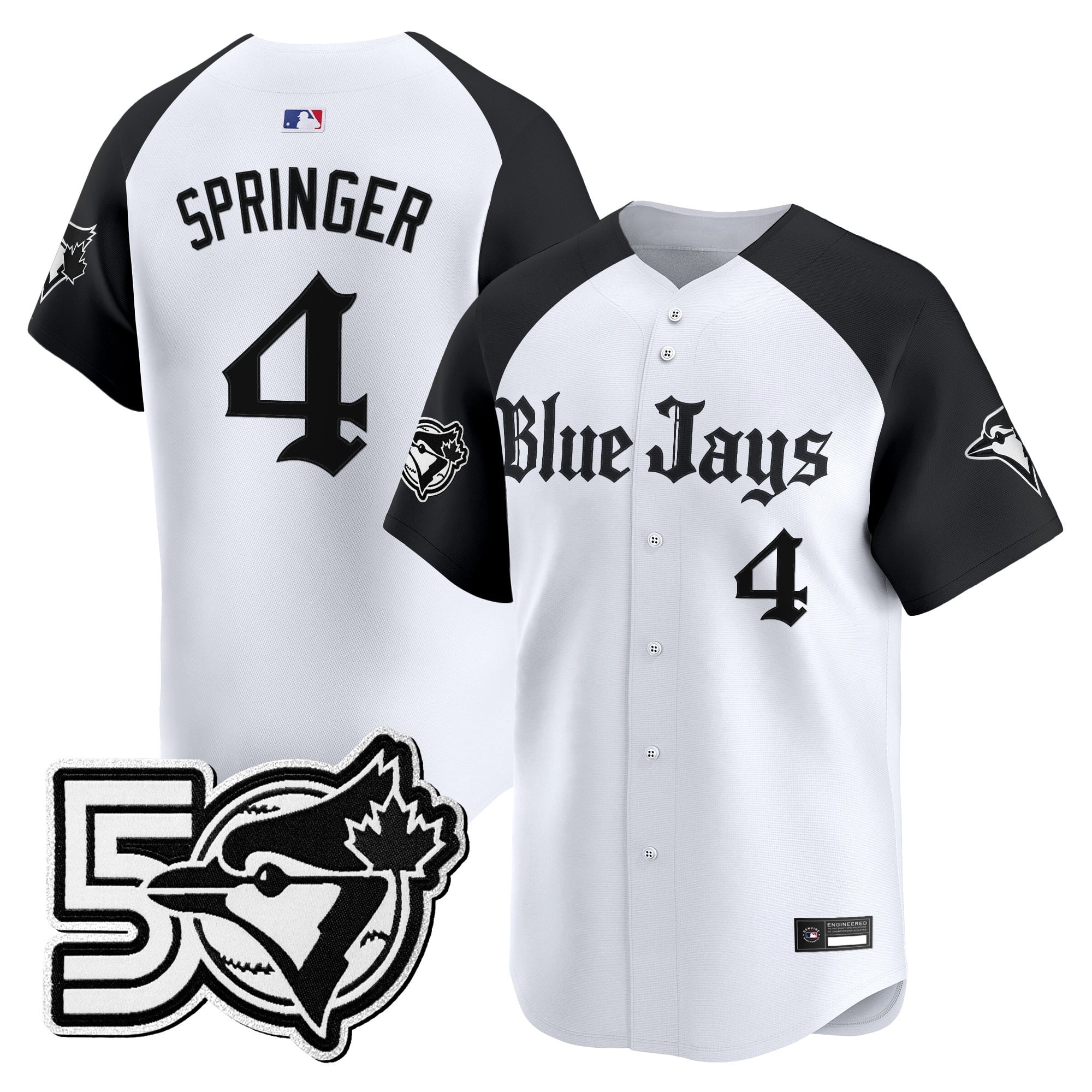 Men's Toronto Blue Jays 50 Seasons Patch Vapor Premier Limited Jersey - Gothic North Edition - All Stitched