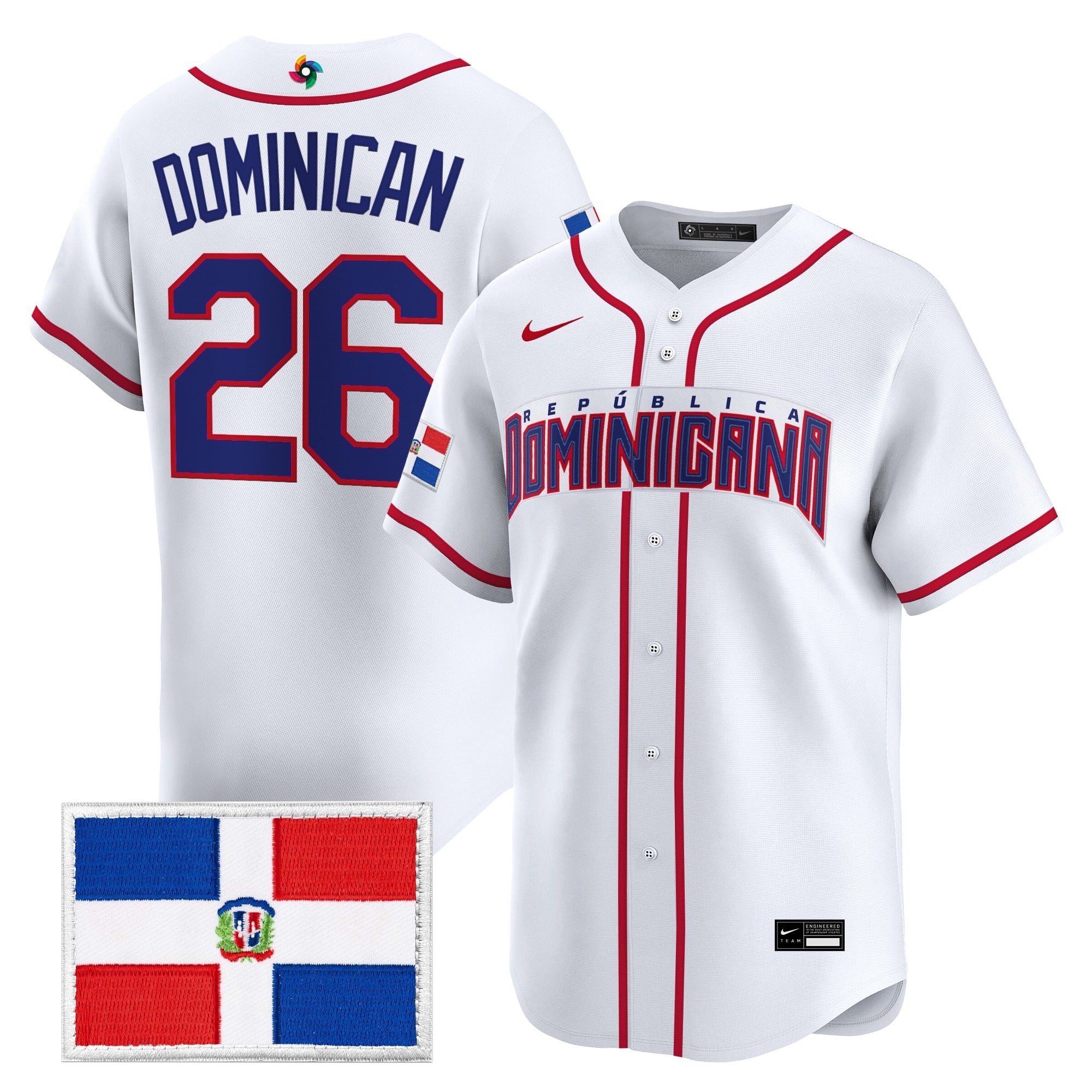 Men's Team Dominican Republic World Baseball Classic Vapor Premier Jersey - All Stitched