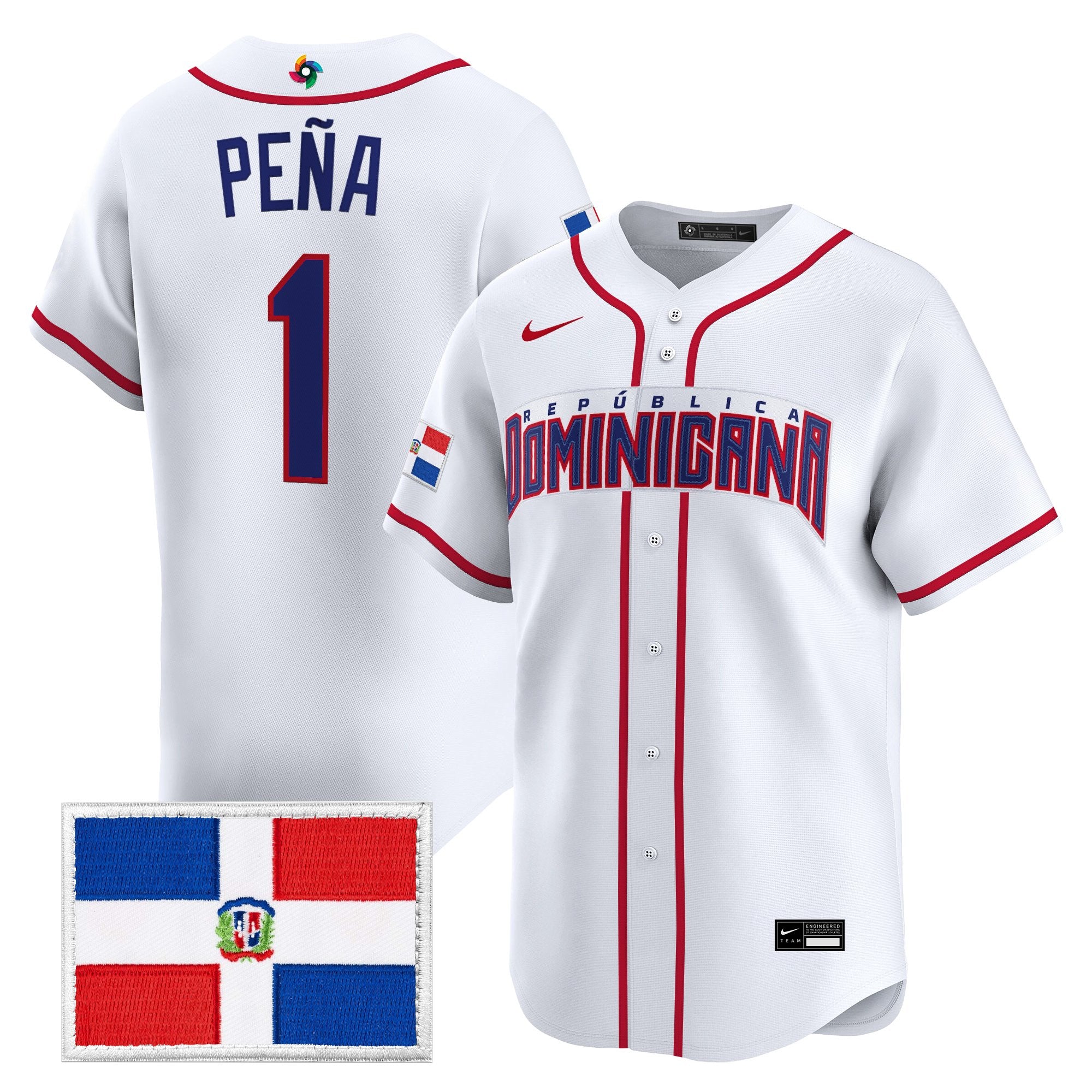 Men's Team Dominican Republic World Baseball Classic Vapor Premier Jersey - All Stitched