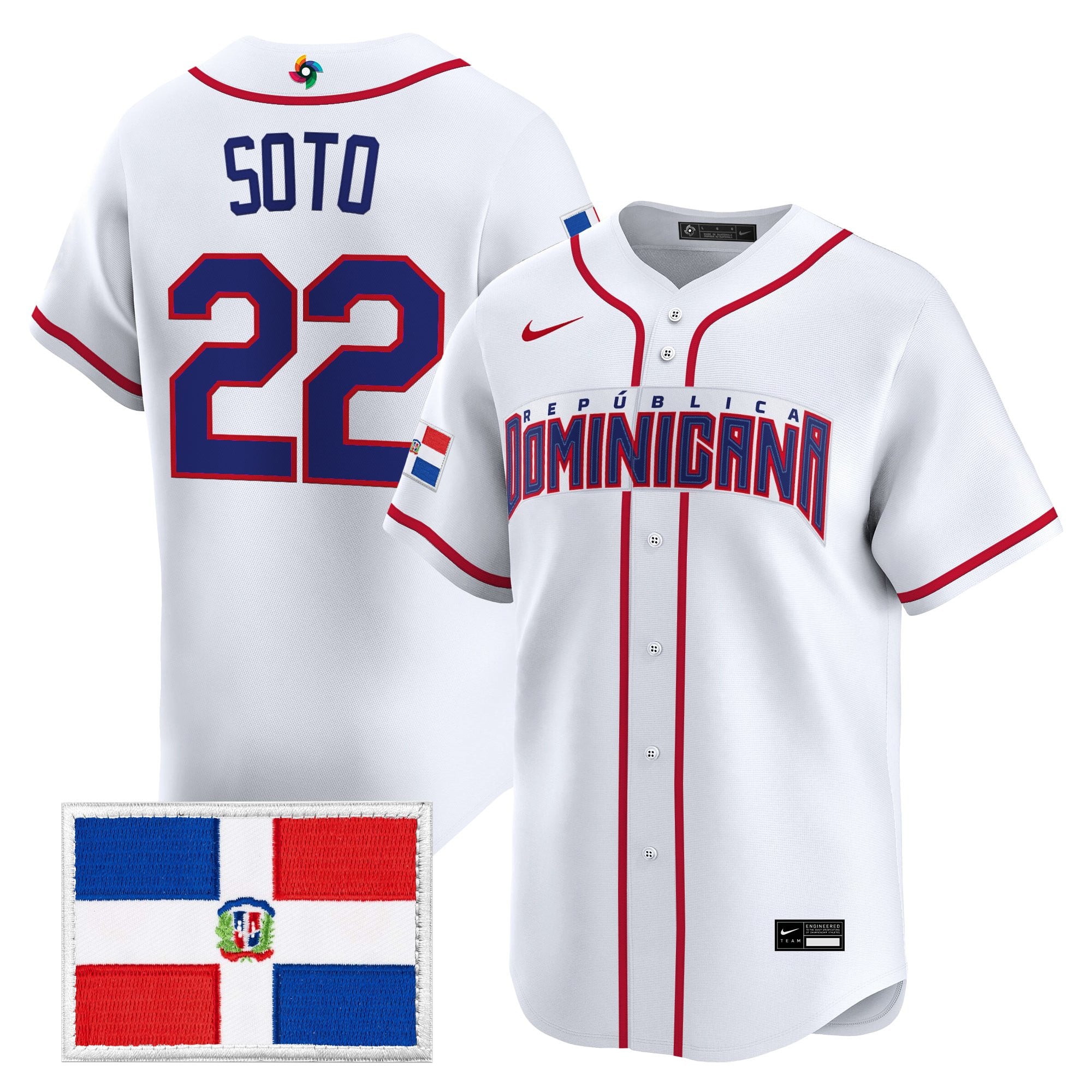 Men's Team Dominican Republic World Baseball Classic Vapor Premier Jersey - All Stitched