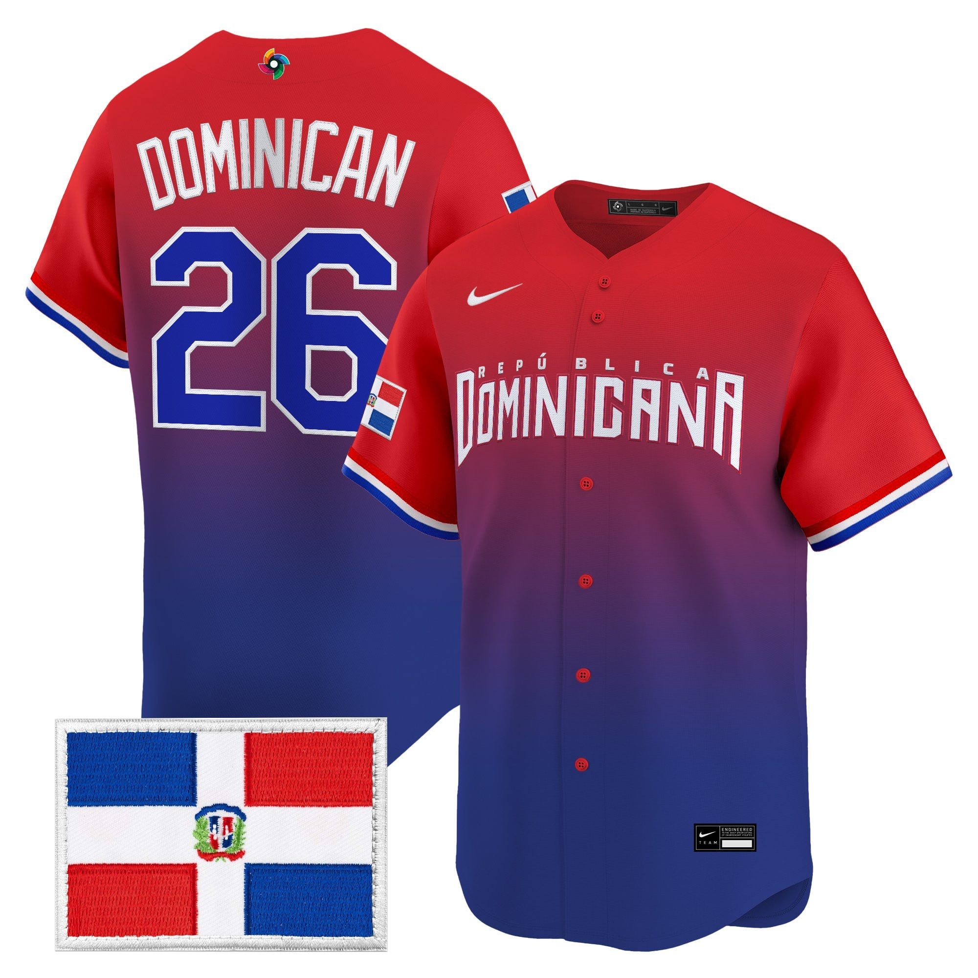 Men's Team Dominican Republic World Baseball Classic Vapor Premier Jersey - All Stitched