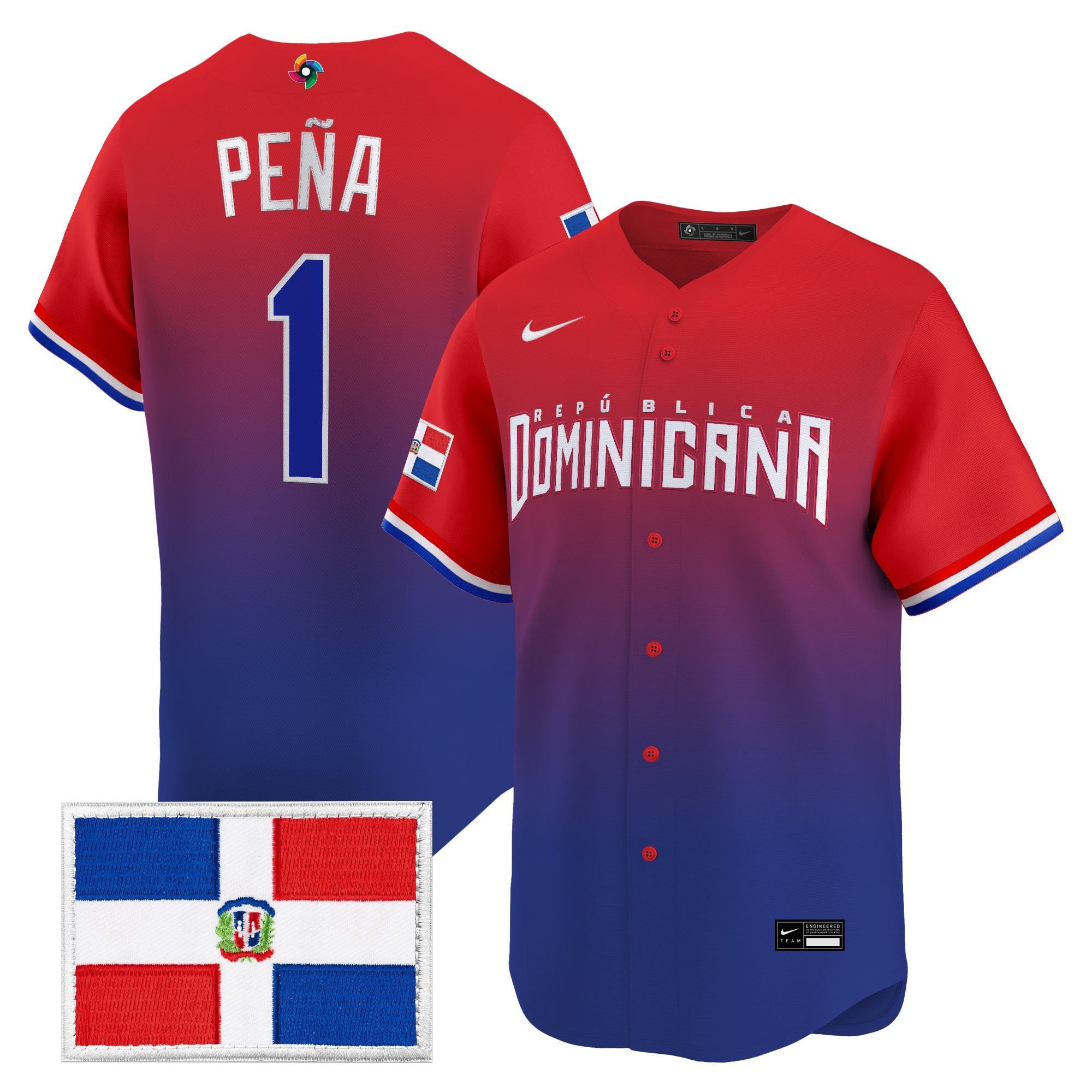 Men's Team Dominican Republic World Baseball Classic Vapor Premier Jersey - All Stitched