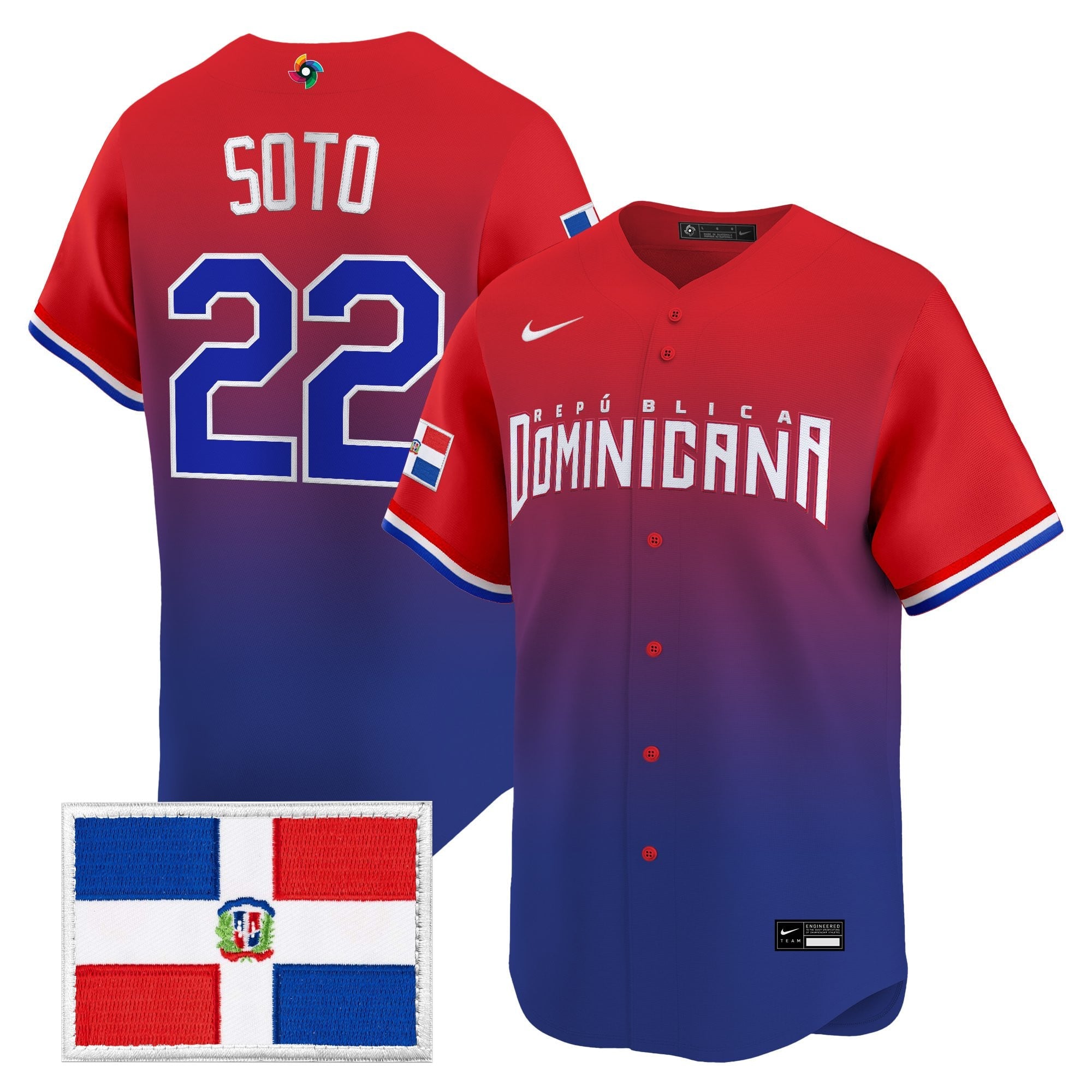 Men's Team Dominican Republic World Baseball Classic Vapor Premier Jersey - All Stitched