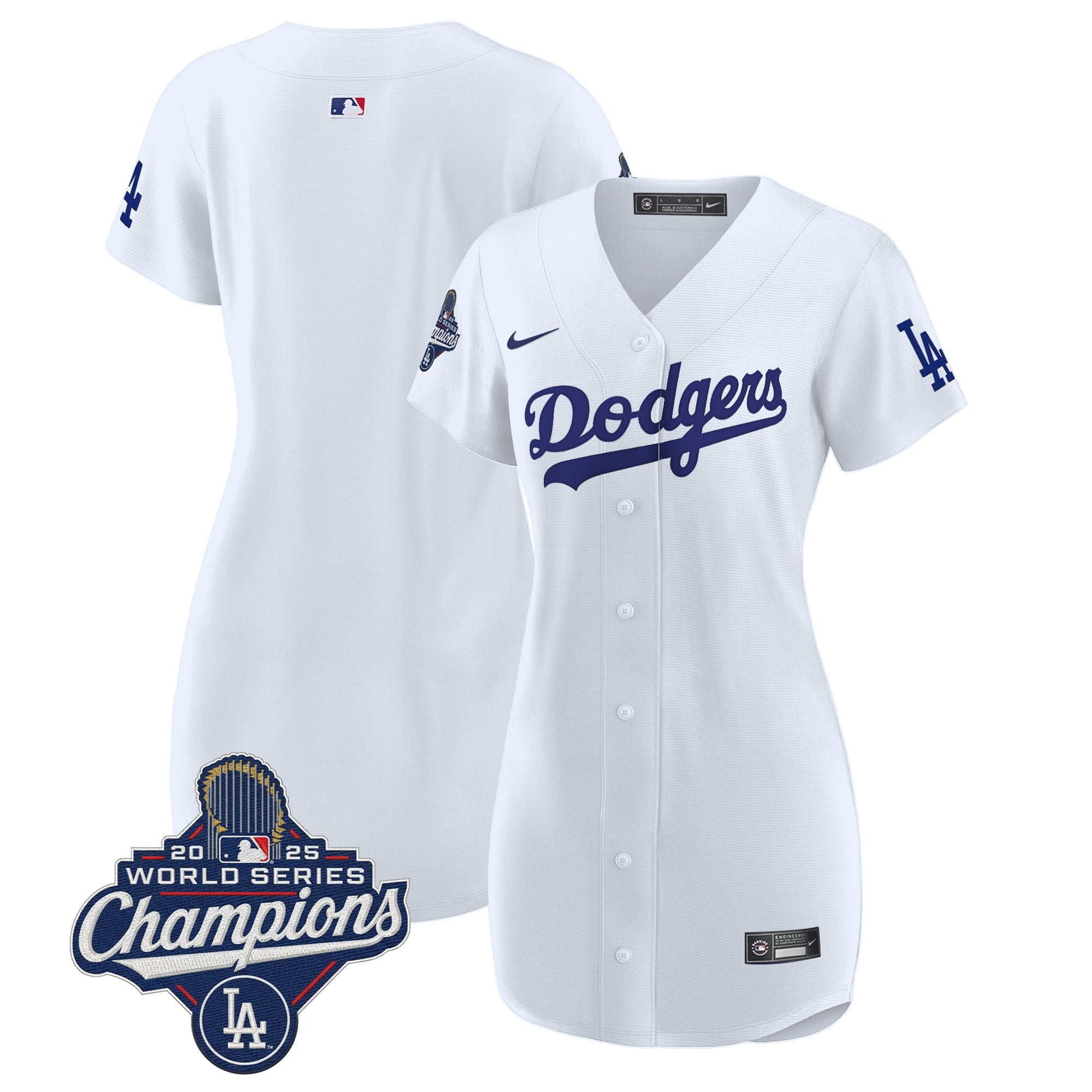 Women's Dodgers 2025 World Series Champions Patch Baseball Dress - All Stitched