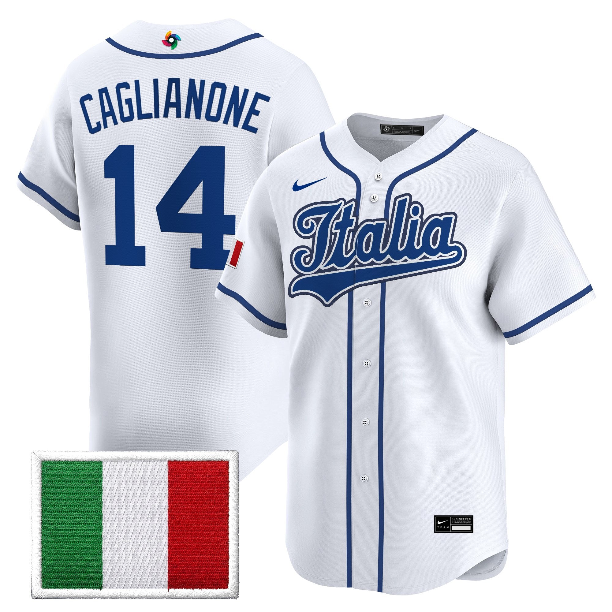 Men's Team Italy 2026 World Baseball Classic Vapor Premier Jersey - All Stitched