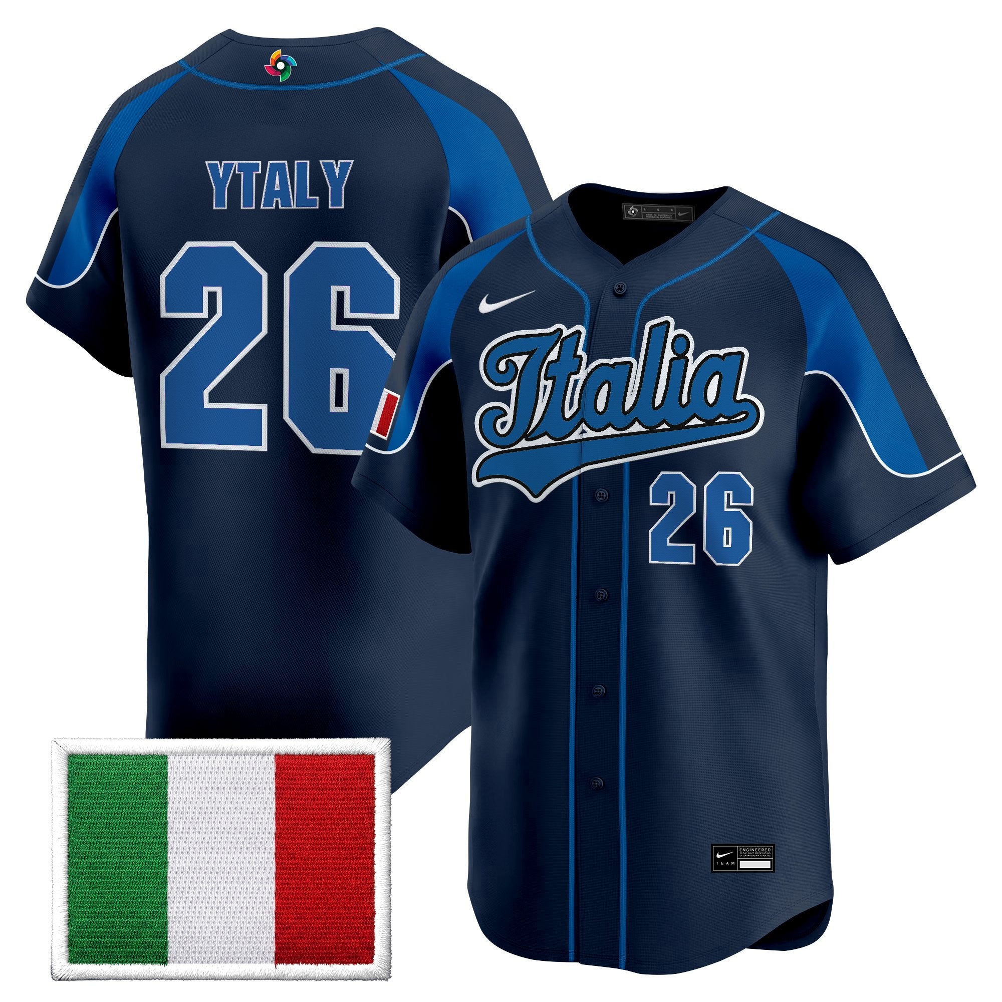 Men's Team Italy 2026 World Baseball Classic Vapor Premier Jersey - All Stitched