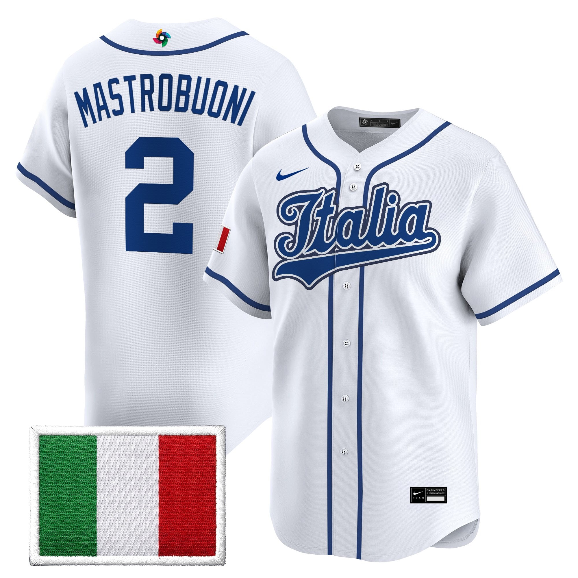 Men's Team Italy 2026 World Baseball Classic Vapor Premier Jersey - All Stitched