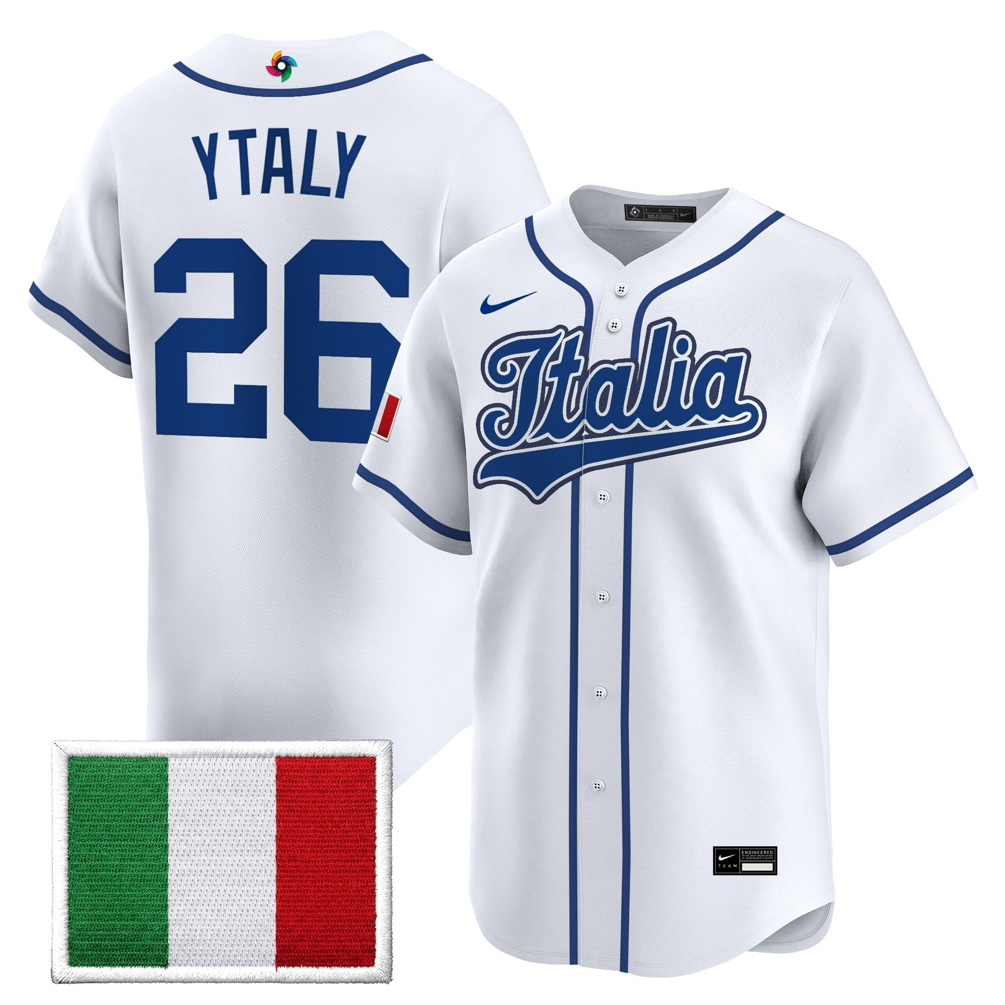 Men's Team Italy 2026 World Baseball Classic Vapor Premier Jersey - All Stitched