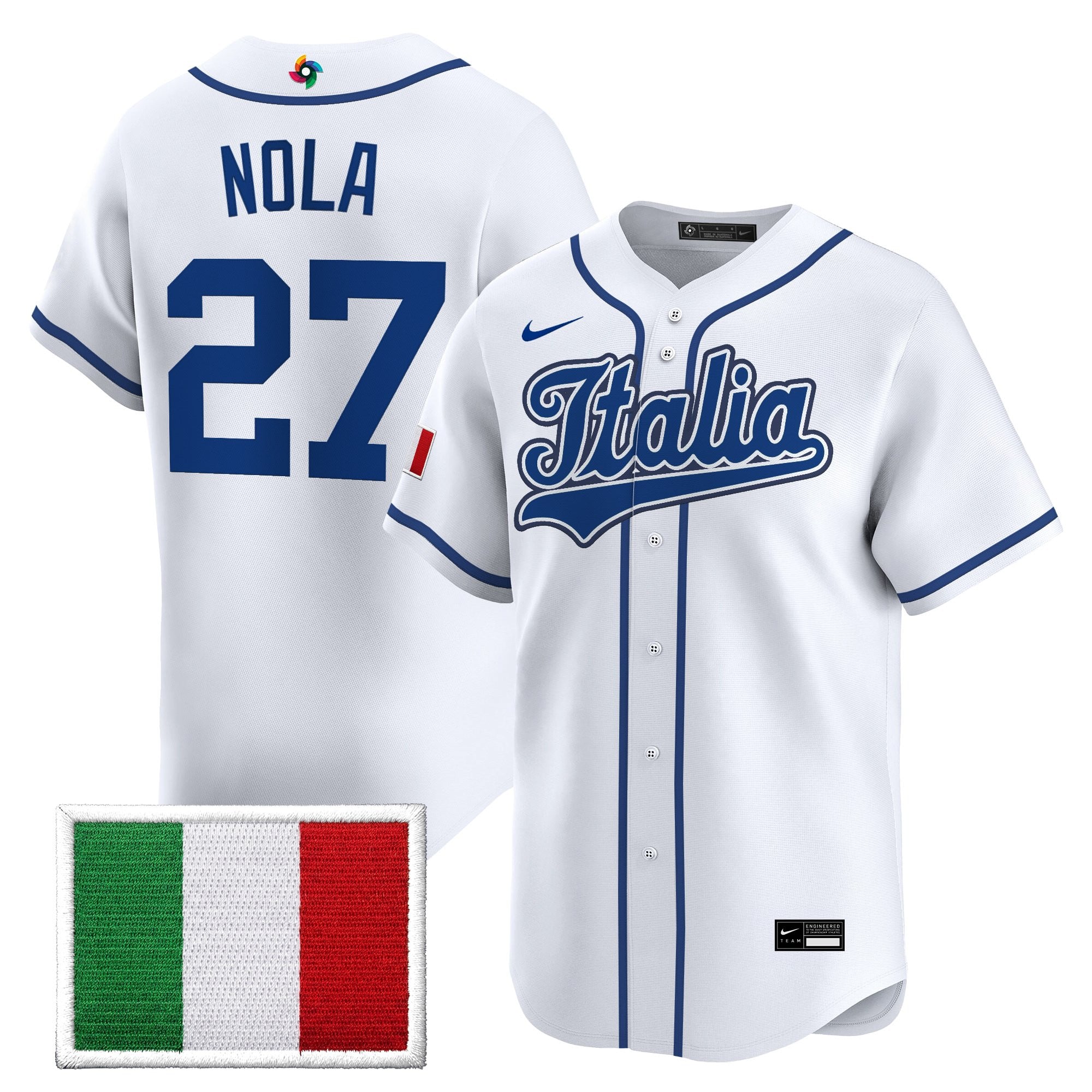 Men's Team Italy 2026 World Baseball Classic Vapor Premier Jersey - All Stitched