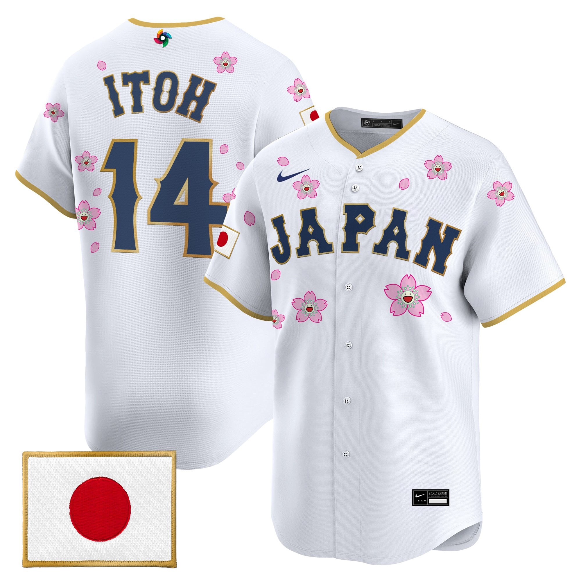 Men's Team Japan World Baseball Classic x Takashi Murakami Vapor Premier Jersey - Stitched