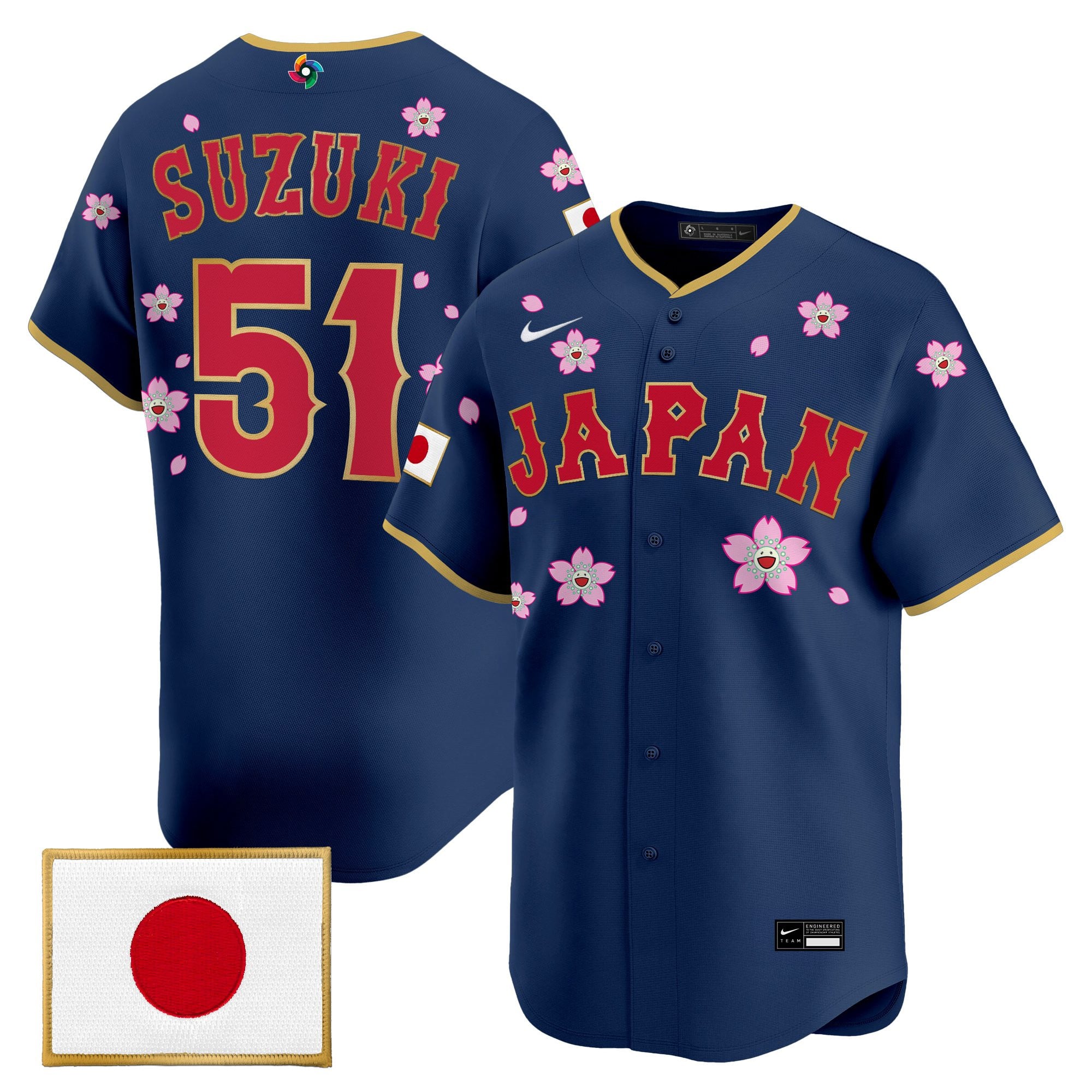 Men's Team Japan World Baseball Classic x Takashi Murakami Vapor Premier Jersey - Stitched