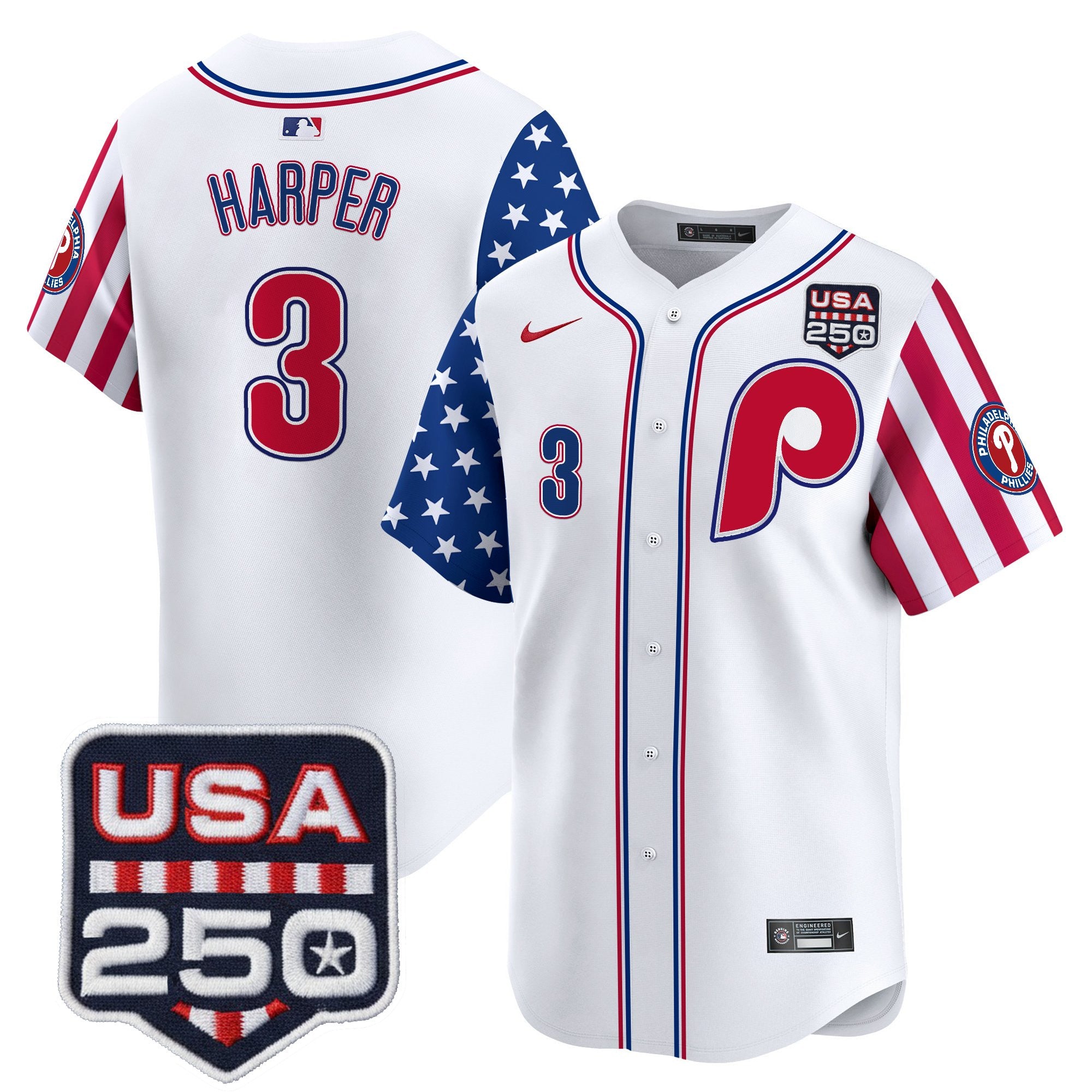 Men's Philadelphia Phillies America250 Edition Vapor Premier Limited Jersey - All Stitched