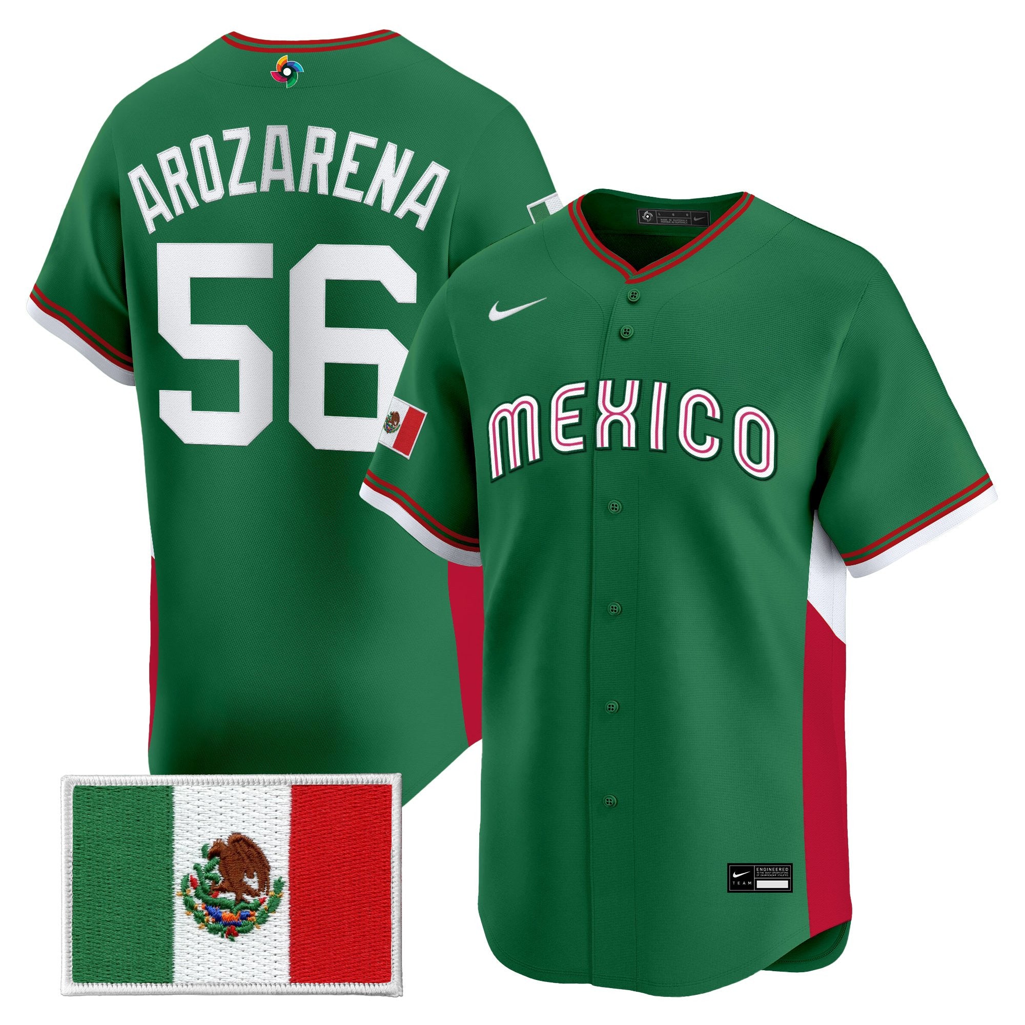 Men's Team Mexico World Baseball Classic Gold Vapor Premier Jersey - All Stitched