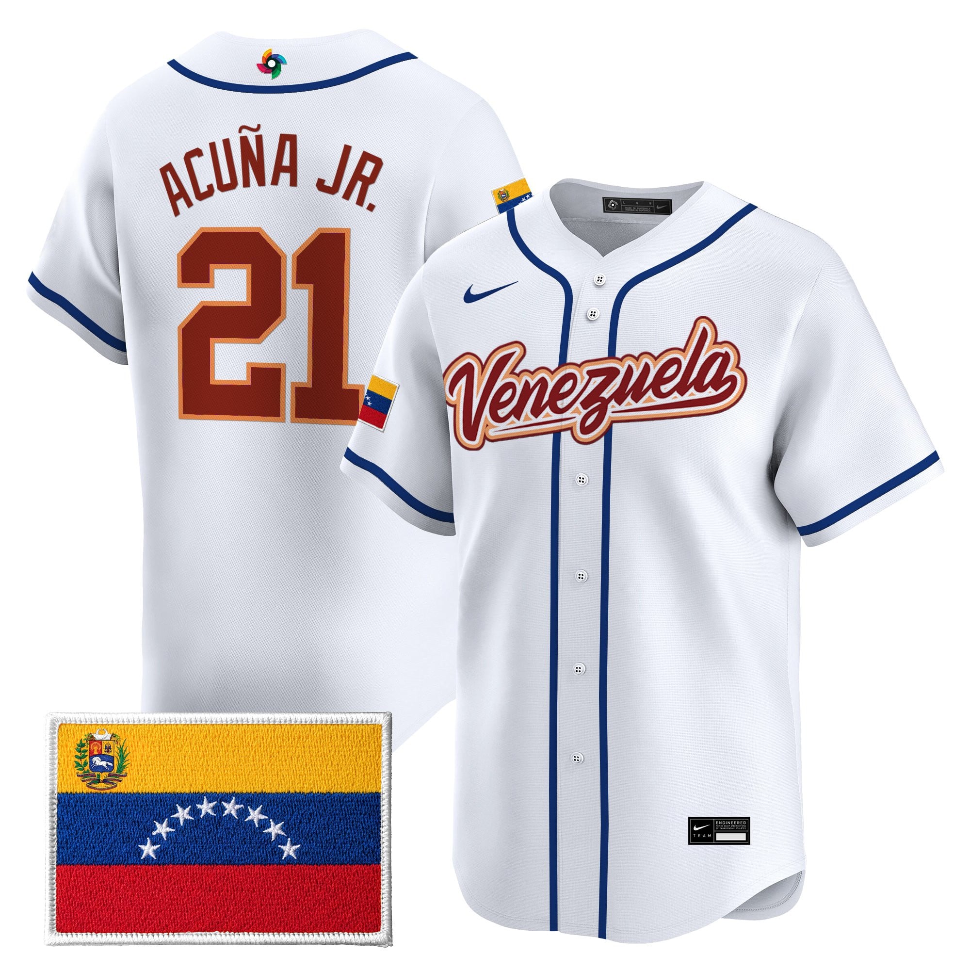 Men's Team Venezuela World Baseball Classic Gold Vapor Premier Jersey - All Stitched