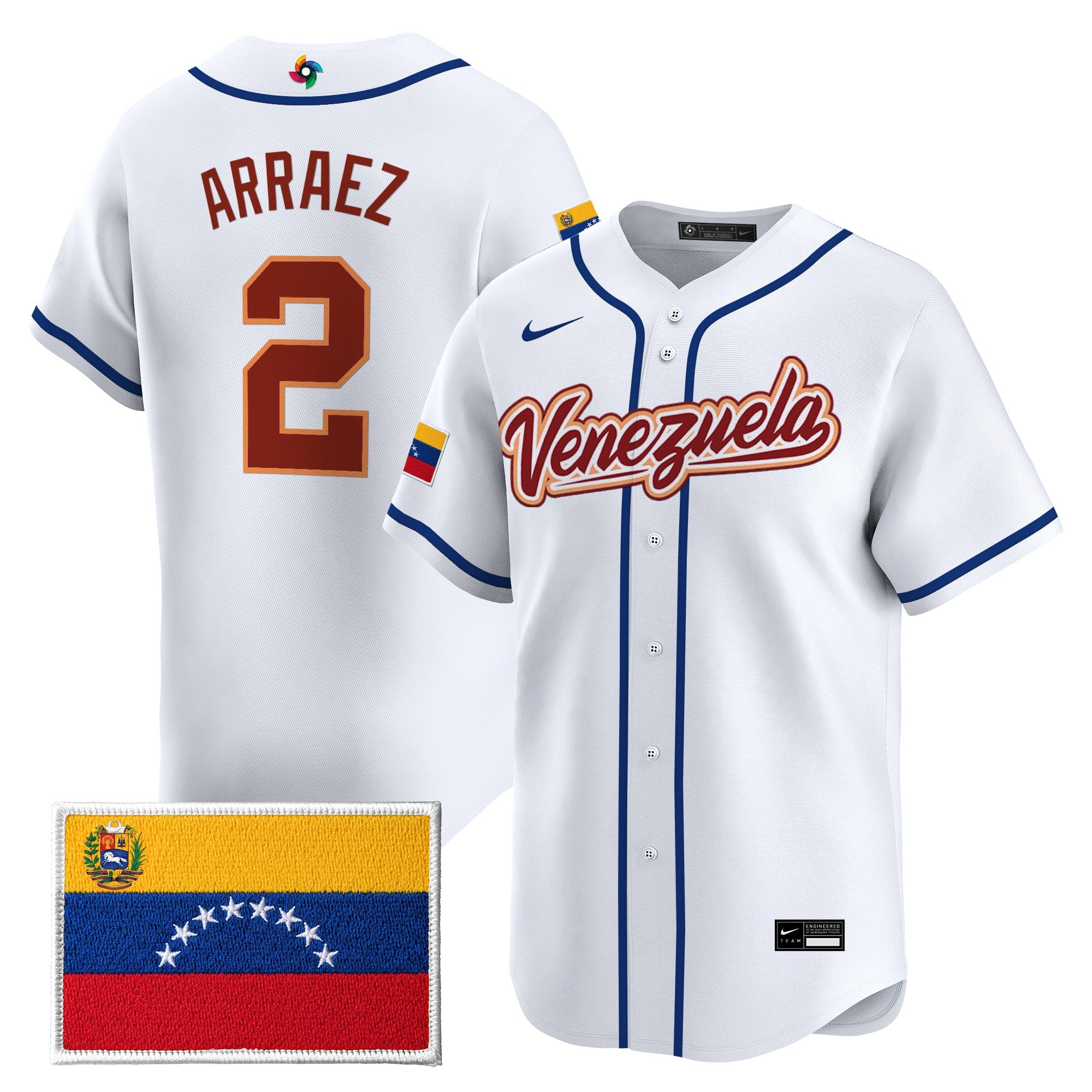 Men's Team Venezuela World Baseball Classic Gold Vapor Premier Jersey - All Stitched
