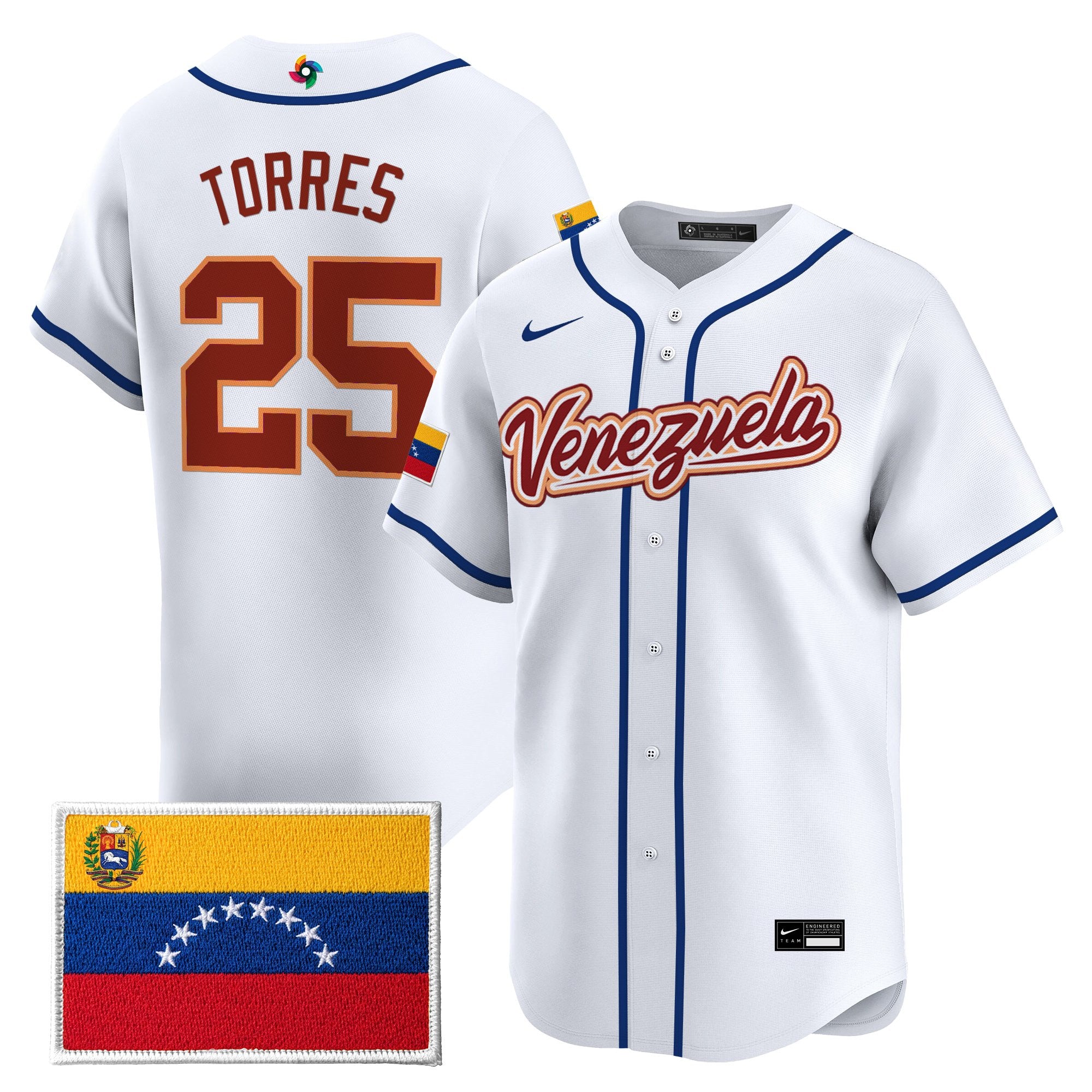 Men's Team Venezuela World Baseball Classic Gold Vapor Premier Jersey - All Stitched