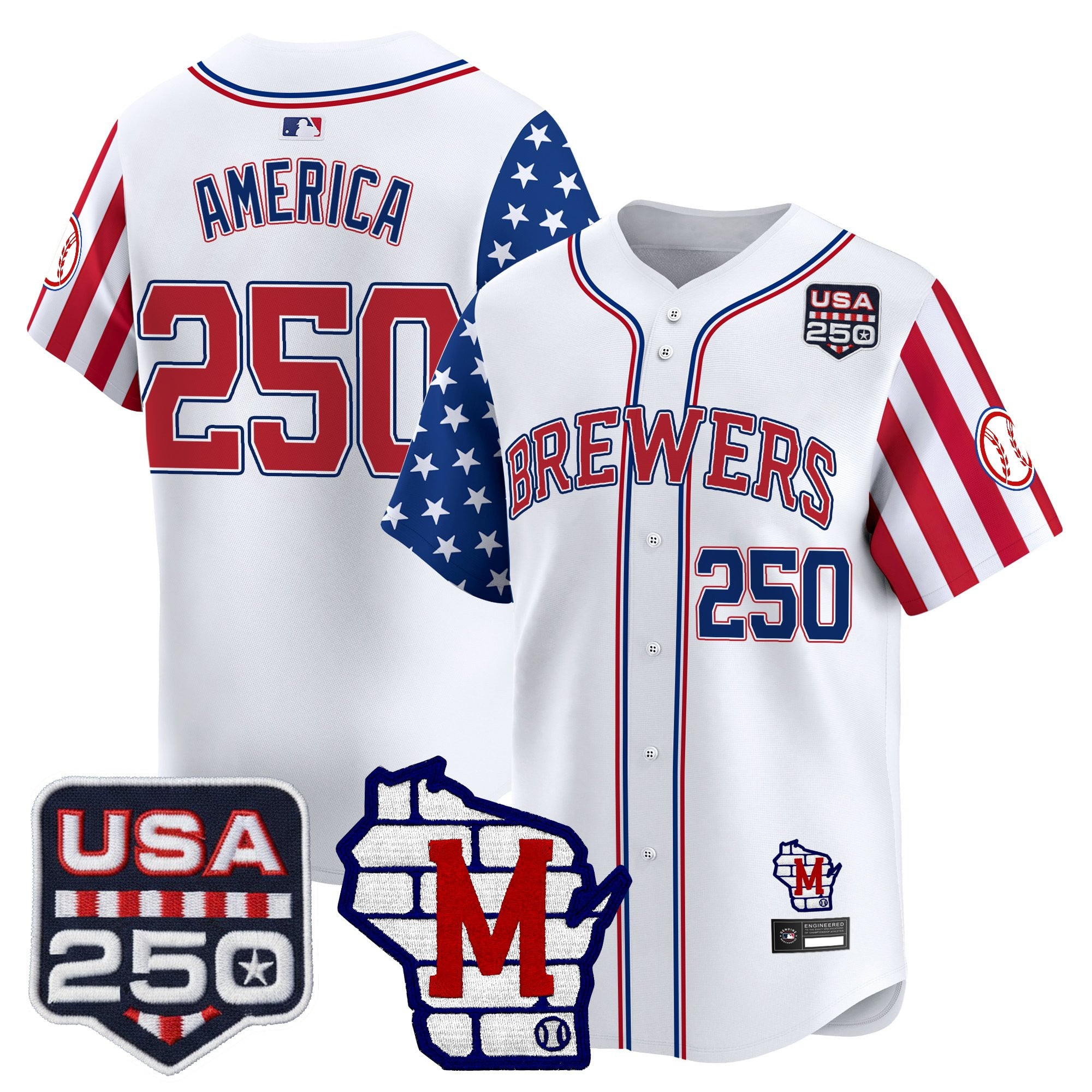 Men's Milwaukee Brewers "America250 Edition" Vapor Premier Limited Jersey - All Stitched