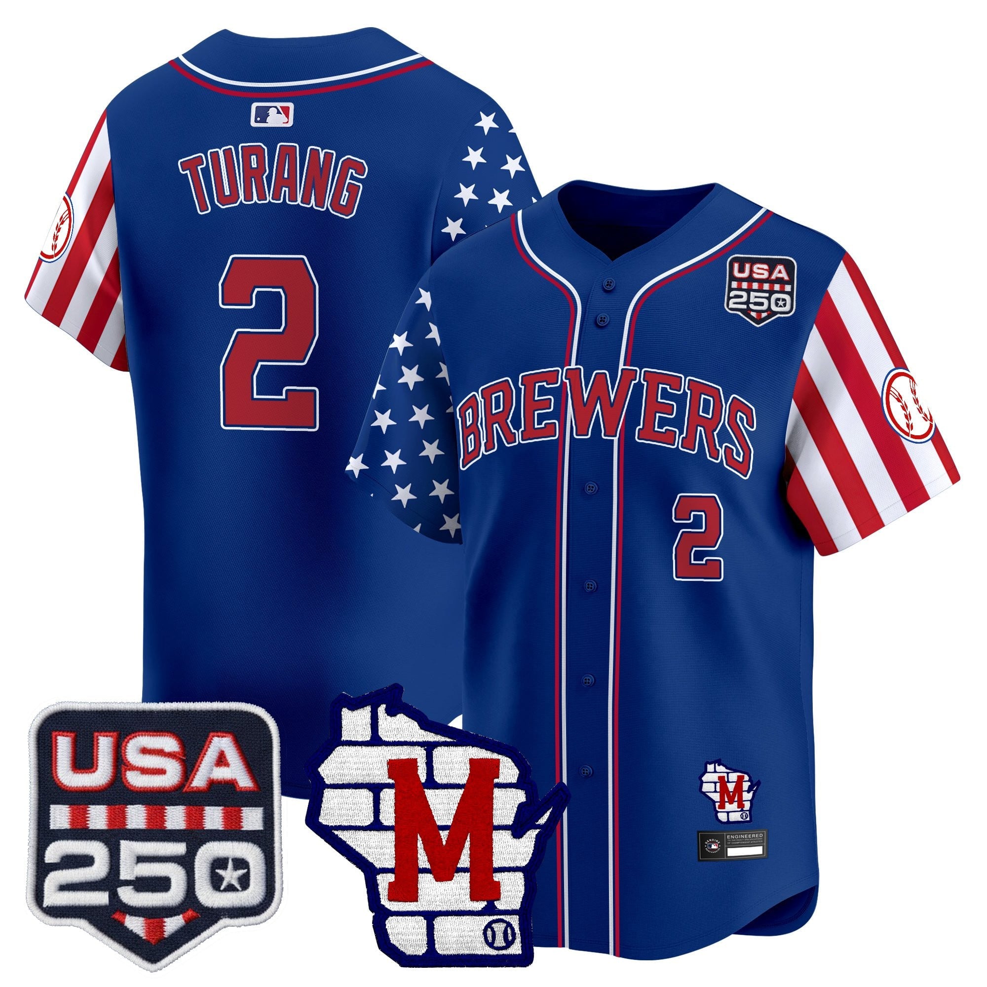Men's Milwaukee Brewers "America250 Edition" Vapor Premier Limited Jersey - All Stitched