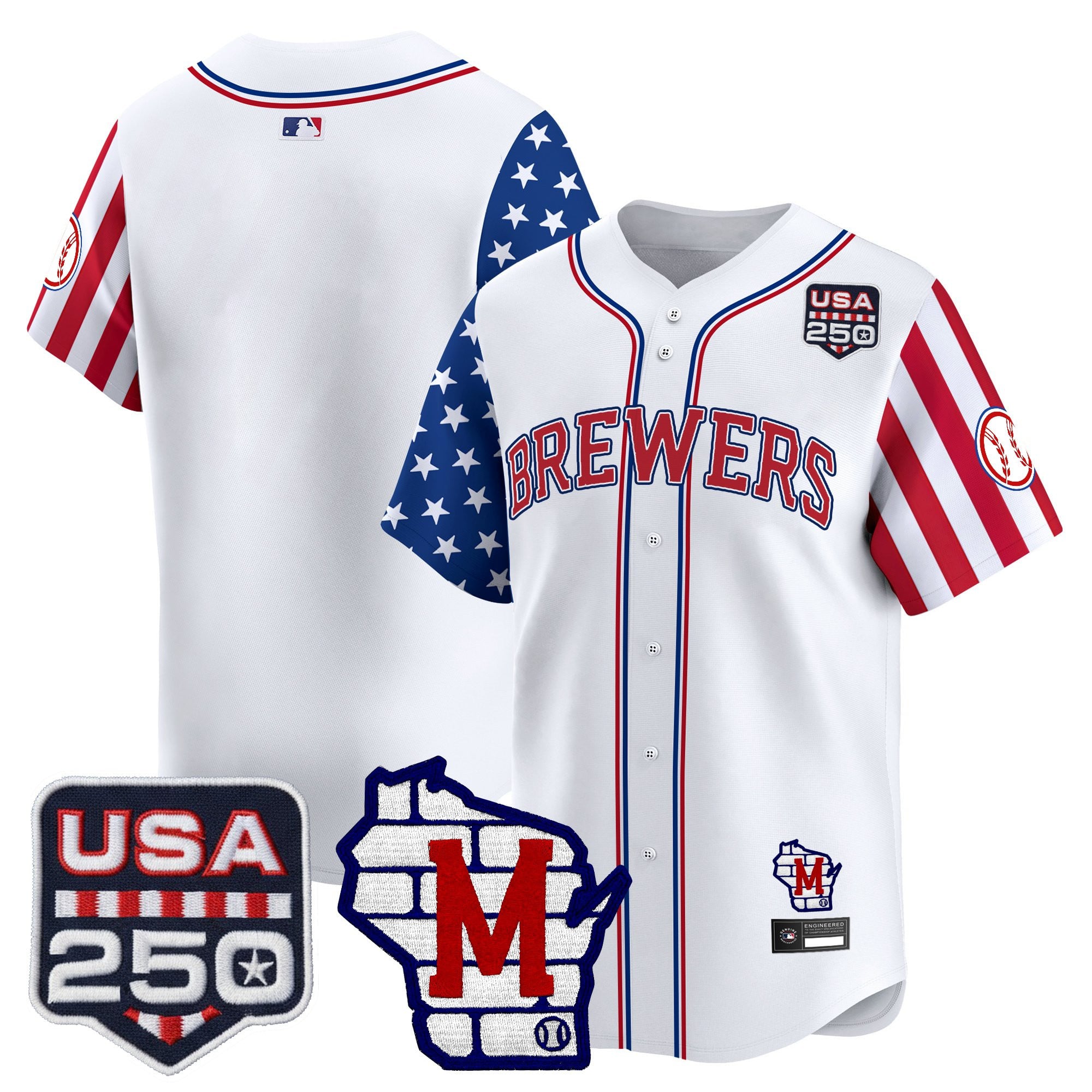 Men's Milwaukee Brewers "America250 Edition" Vapor Premier Limited Jersey - All Stitched