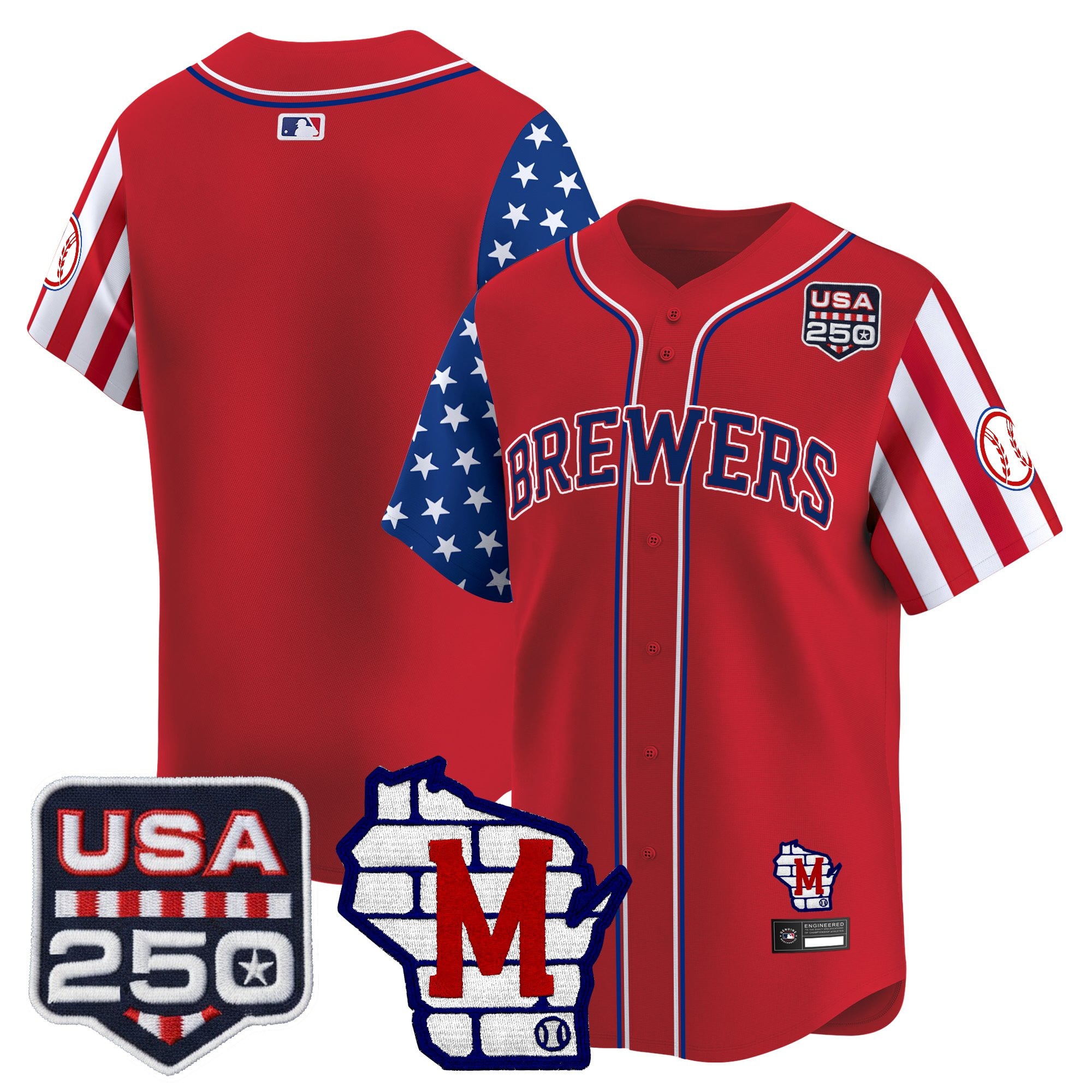 Men's Milwaukee Brewers "America250 Edition" Vapor Premier Limited Jersey - All Stitched