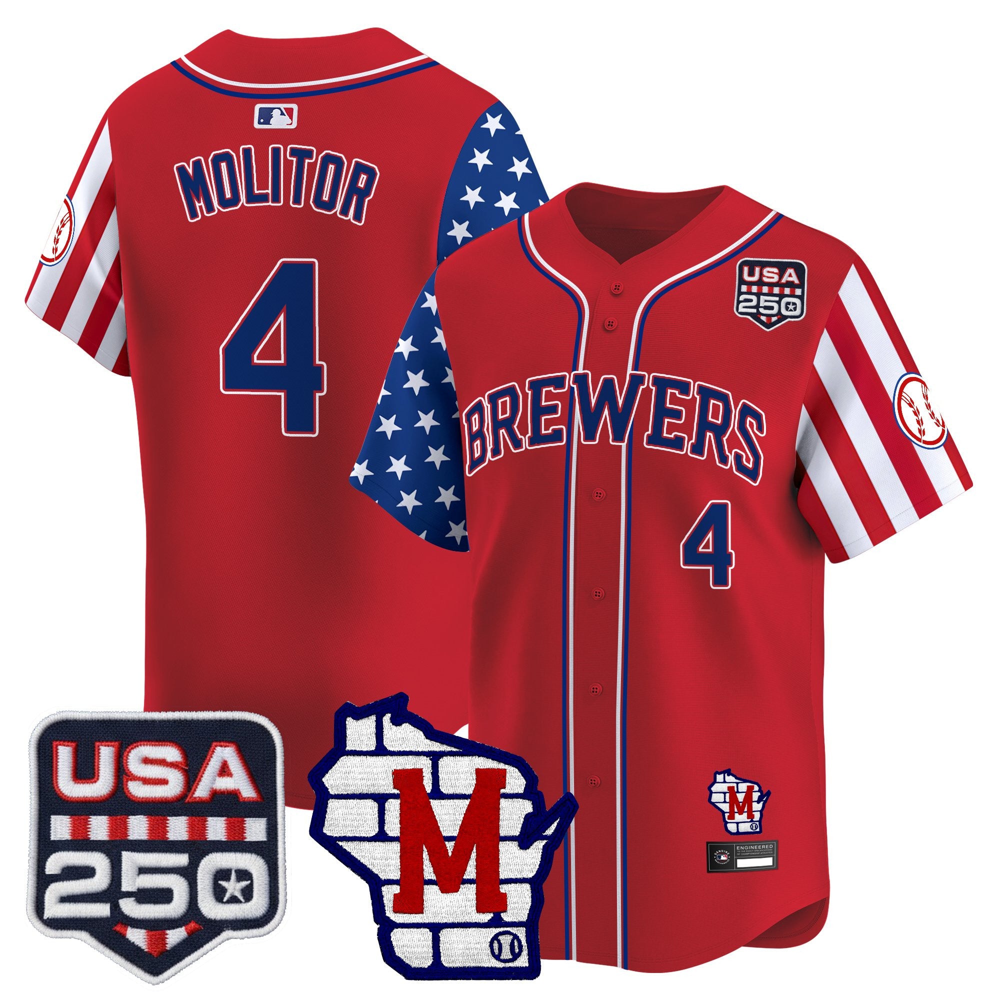 Men's Milwaukee Brewers "America250 Edition" Vapor Premier Limited Jersey - All Stitched
