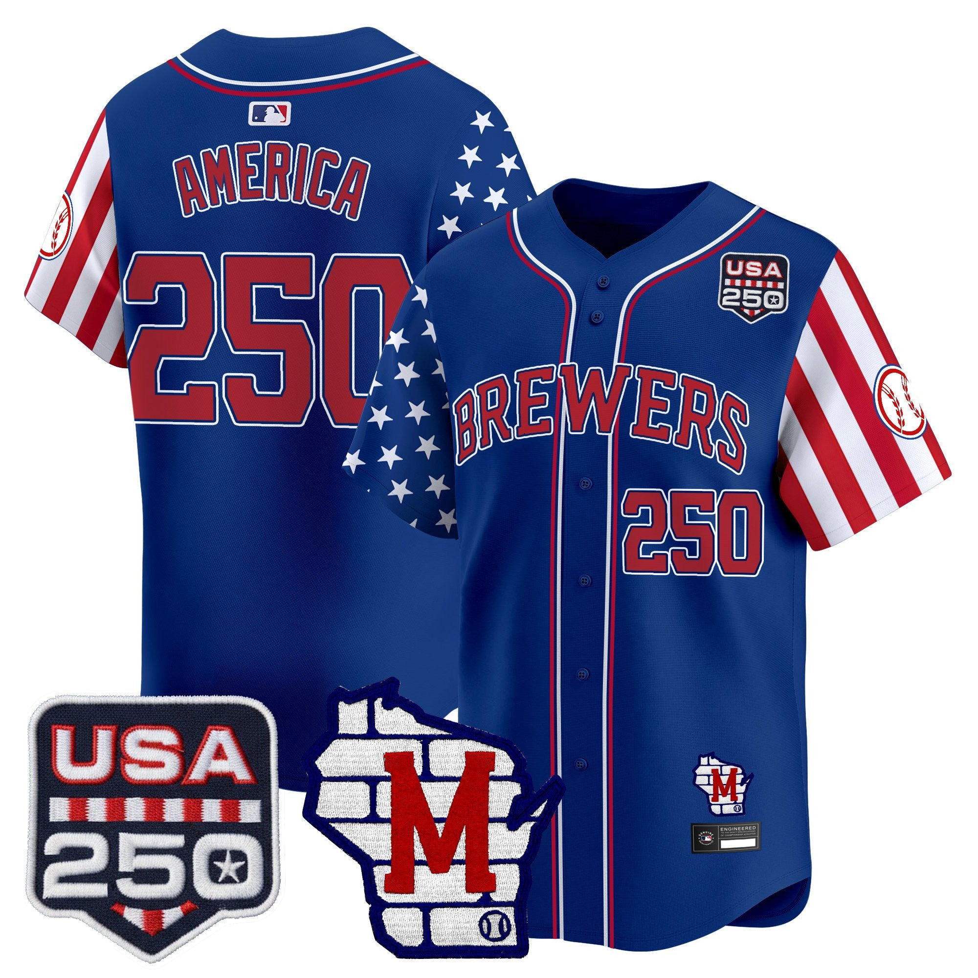 Men's Milwaukee Brewers "America250 Edition" Vapor Premier Limited Jersey - All Stitched