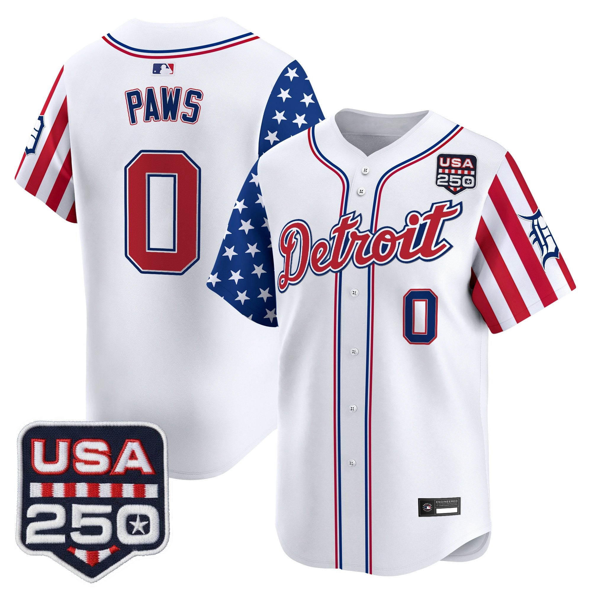 Men's Detroit Tigers "America250 Edition" Vapor Premier Limited Jersey - All Stitched