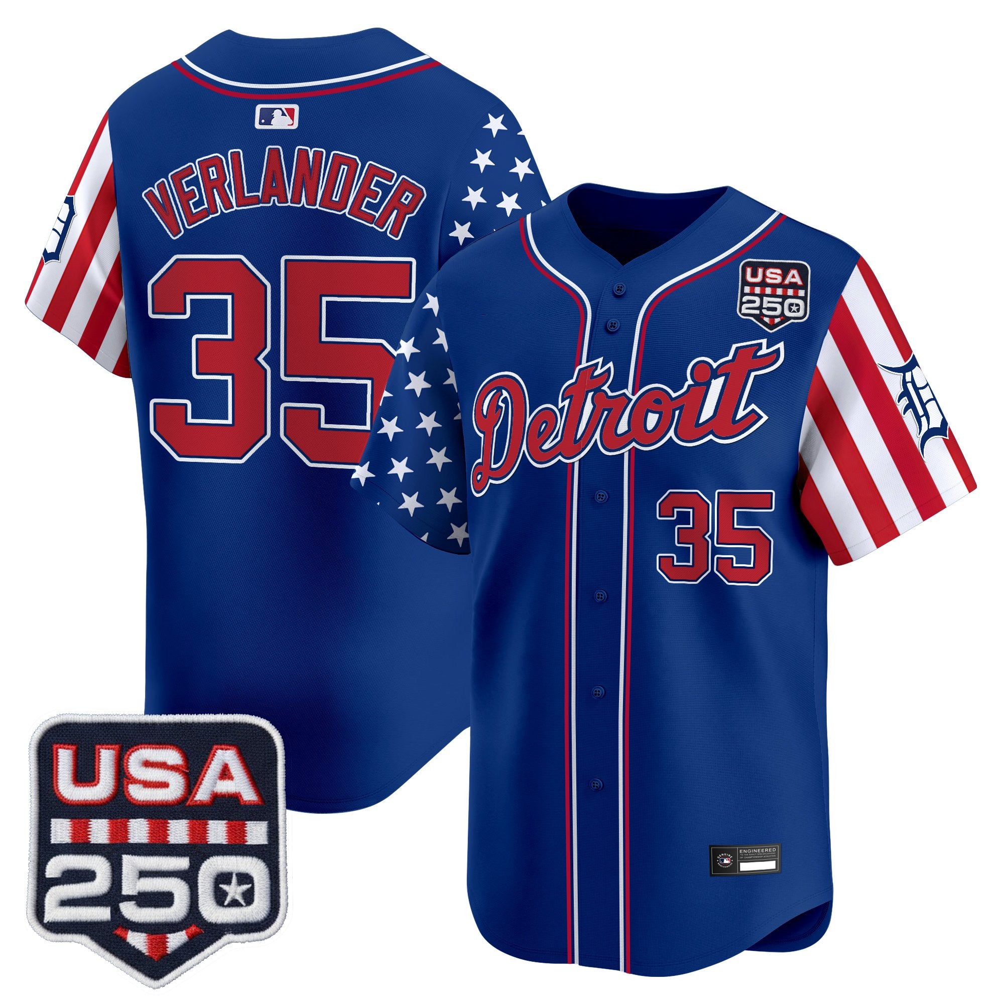 Men's Detroit Tigers "America250 Edition" Vapor Premier Limited Jersey - All Stitched