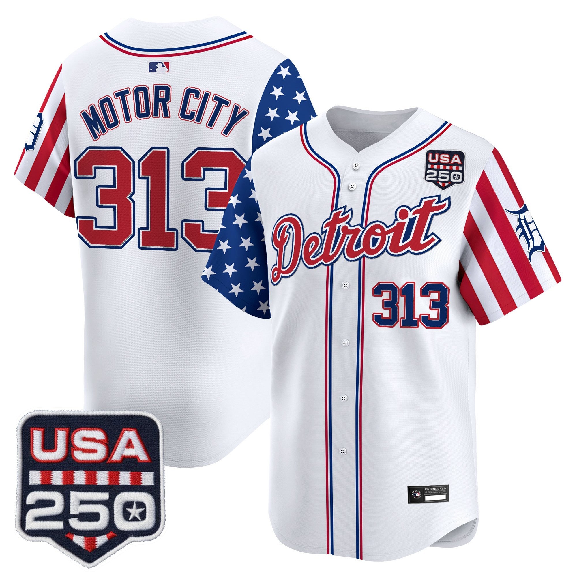 Men's Detroit Tigers "America250 Edition" Vapor Premier Limited Jersey - All Stitched