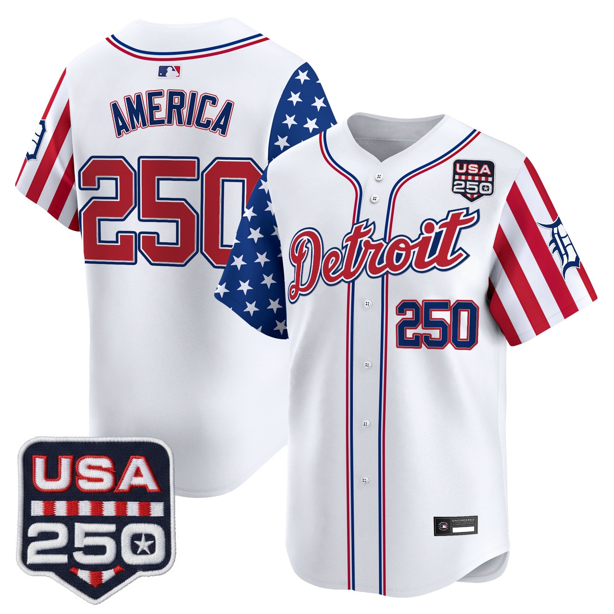 Men's Detroit Tigers "America250 Edition" Vapor Premier Limited Jersey - All Stitched