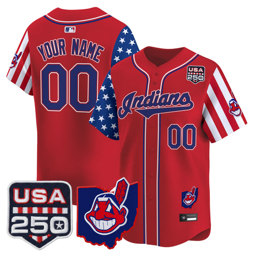 Cleveland Indians "America250 Edition" Vapor Premier Limited Custom Jersey - All Stitched