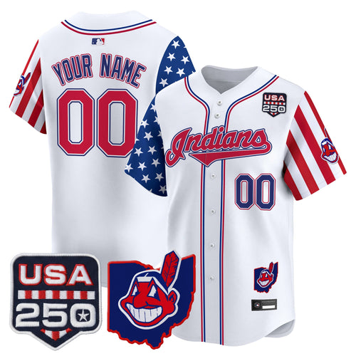 Cleveland Indians "America250 Edition" Vapor Premier Limited Custom Jersey - All Stitched