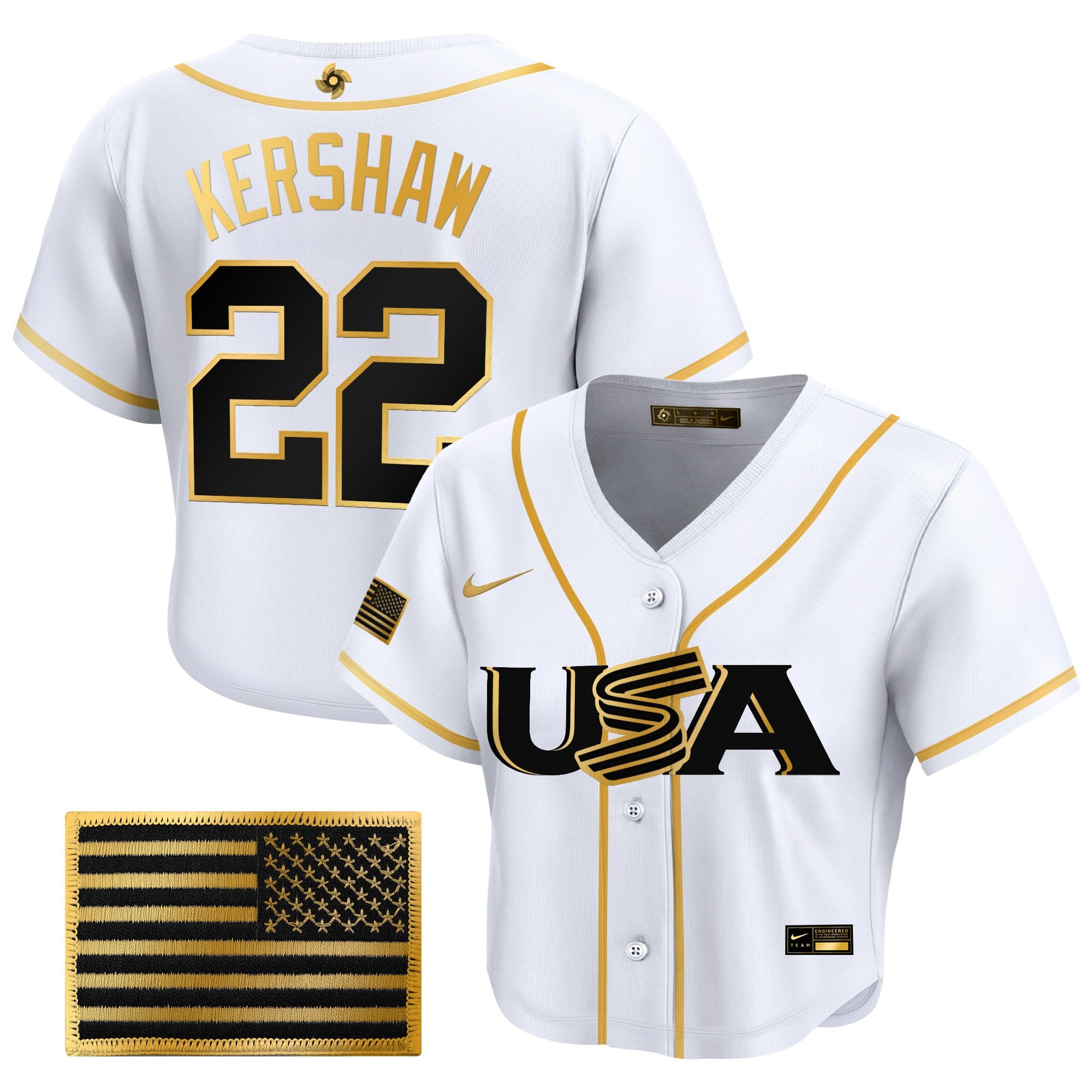 Women's Team USA World Baseball Classic Crop Top Baseball Jersey - All Stitched