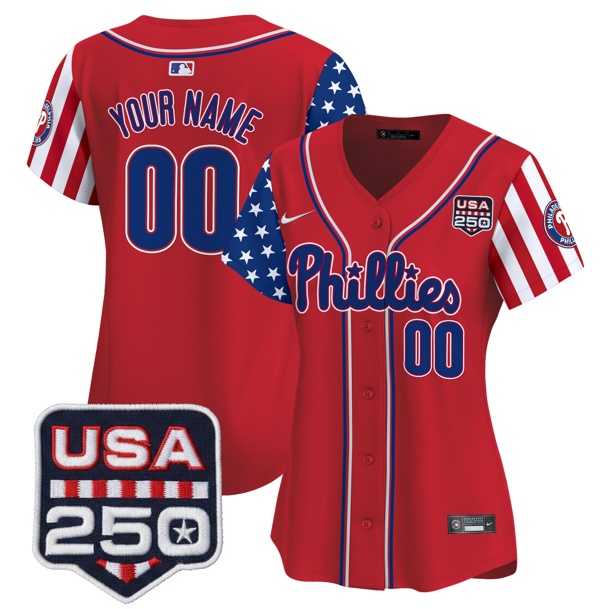 Philadelphia Phillies America250 Edition Vapor Premier Limited Custom Jersey - All Stitched