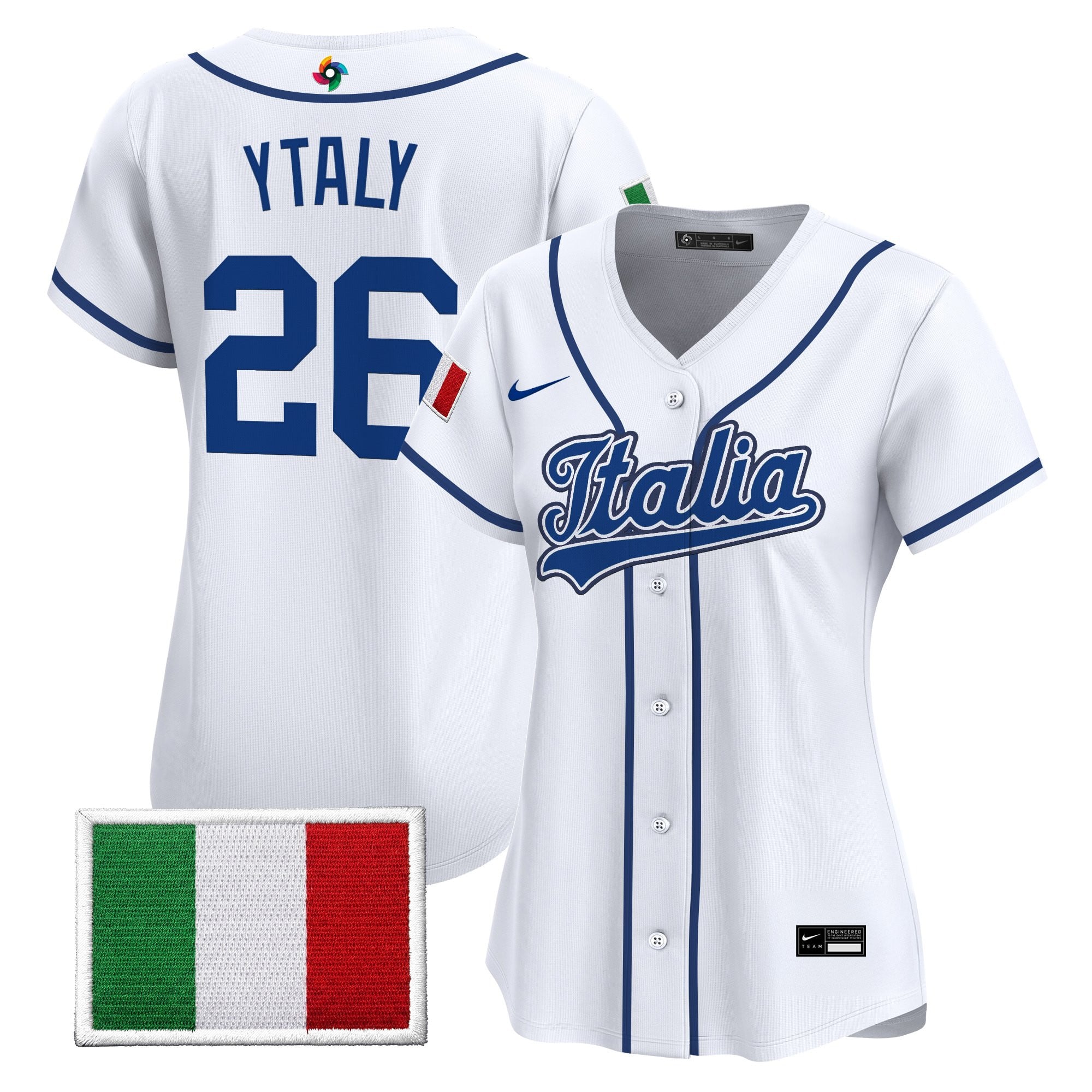 Women's Team Italy 2026 World Baseball Classic Vapor Premier Jersey - All Stitched