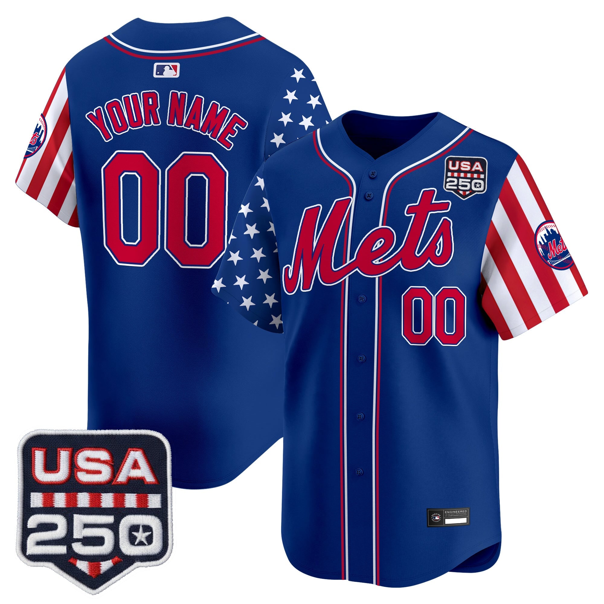 New York Mets "America250 Edition" Vapor Premier Limited Custom Jersey - All Stitched