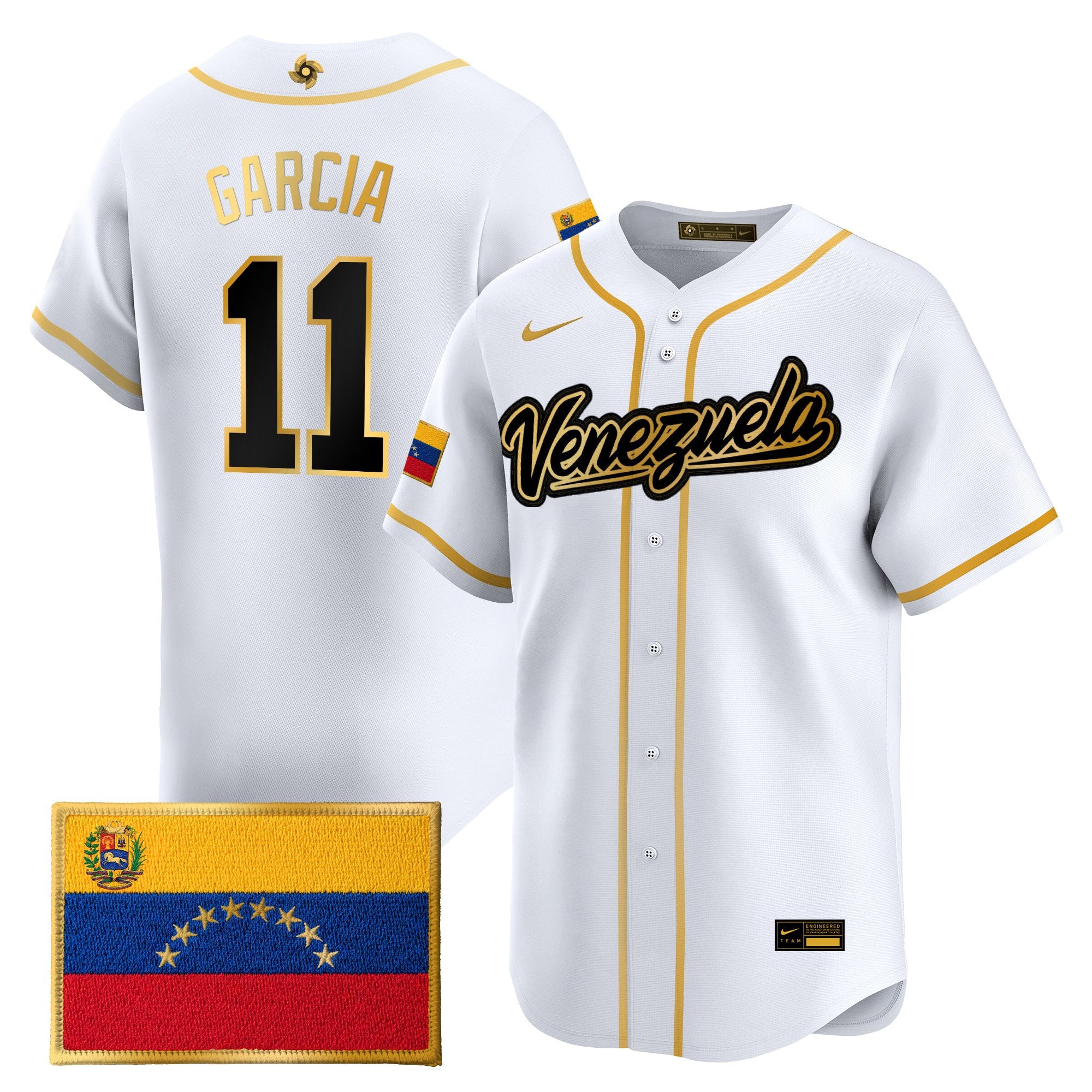 Men's Team Venezuela World Baseball Classic Gold Vapor Premier Jersey - All Stitched