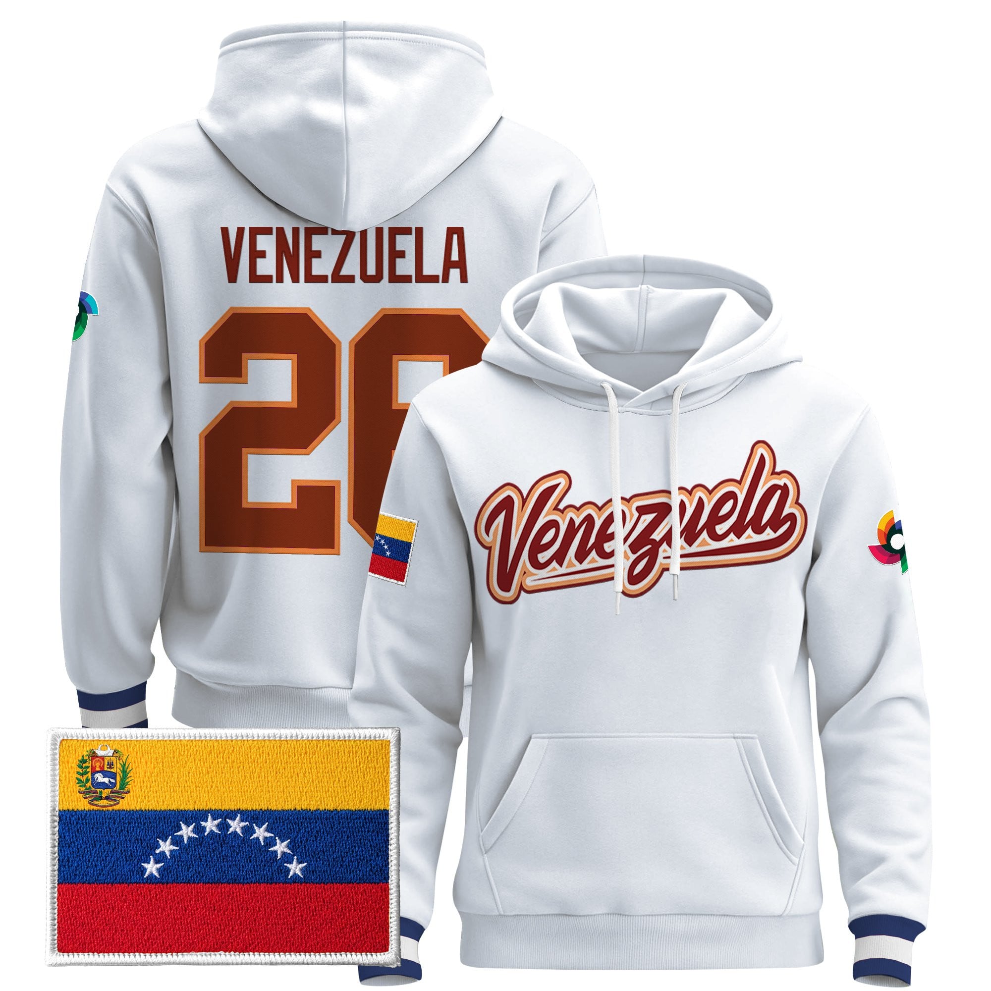 Men's Team Venezuela 2026 World Baseball Classic Vapor Premier Hoodie - All Stitched