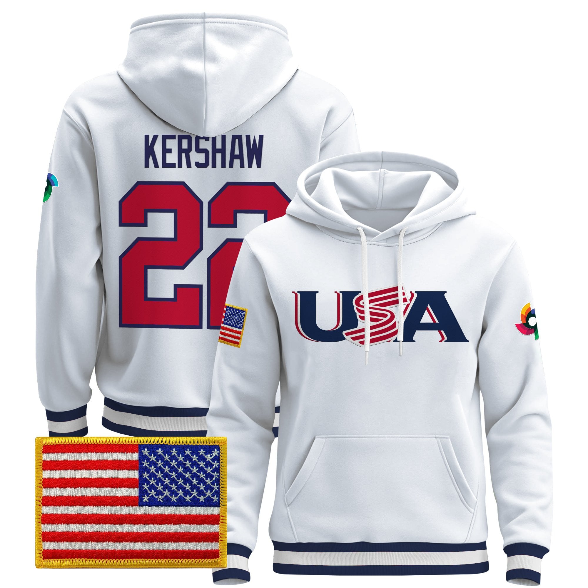 Men's Team USA 2026 World Baseball Classic Vapor Premier Hoodie Jersey - All Stitched