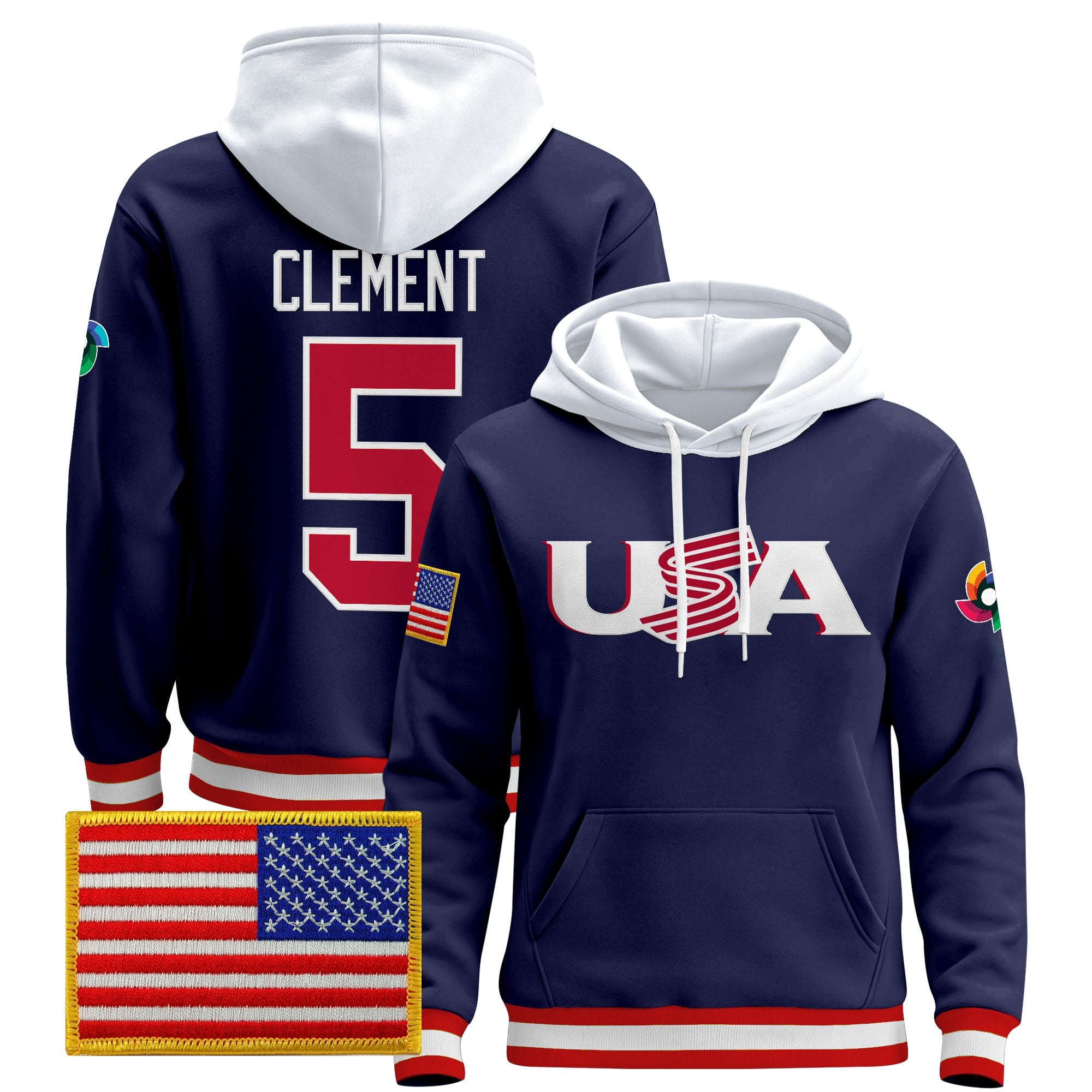 Men's Team USA 2026 World Baseball Classic Vapor Premier Hoodie Jersey - All Stitched