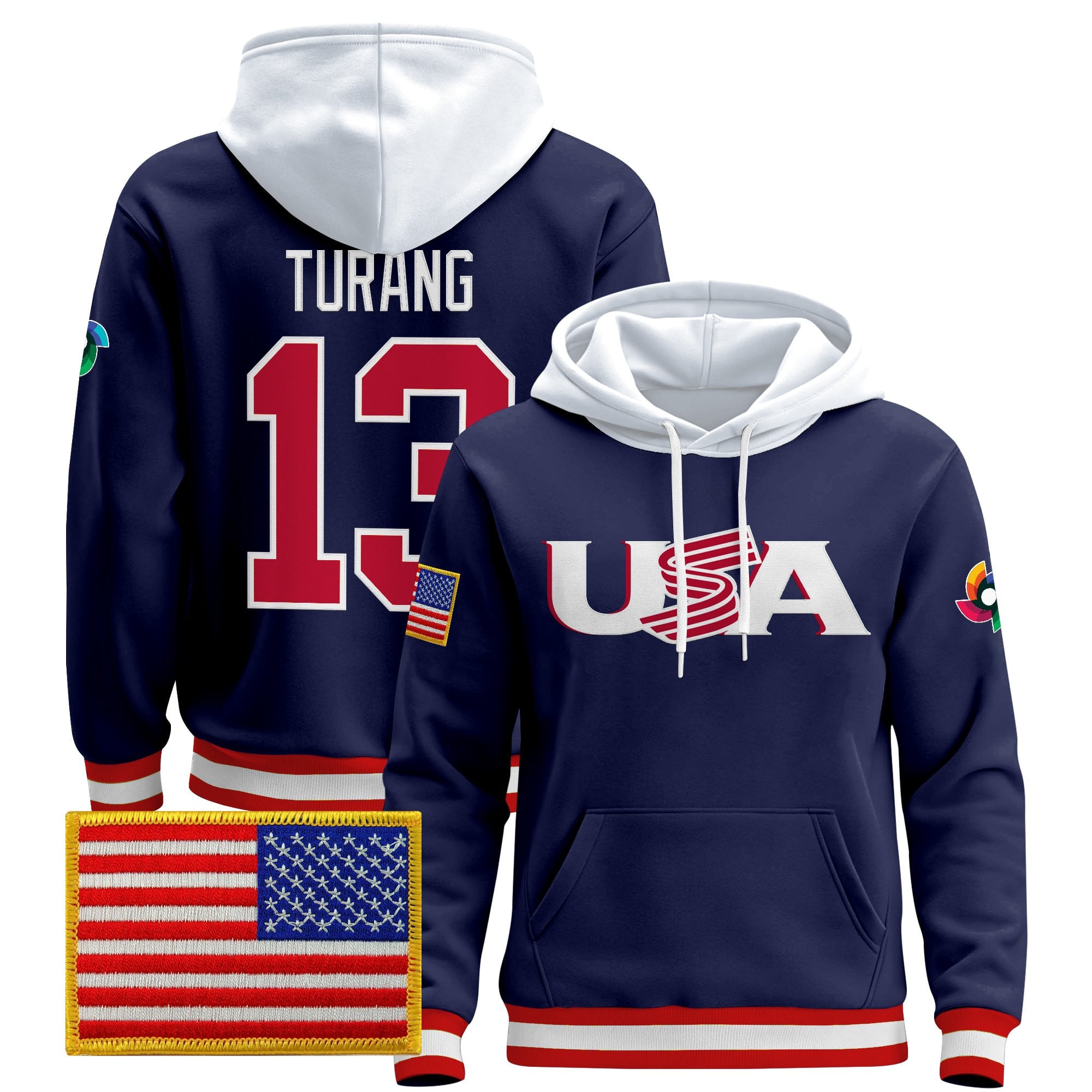Men's Team USA 2026 World Baseball Classic Vapor Premier Hoodie Jersey - All Stitched