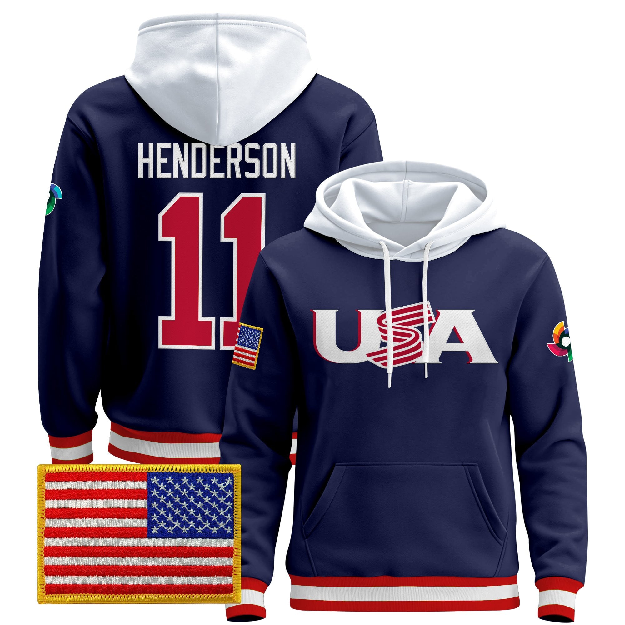 Men's Team USA 2026 World Baseball Classic Vapor Premier Hoodie Jersey - All Stitched