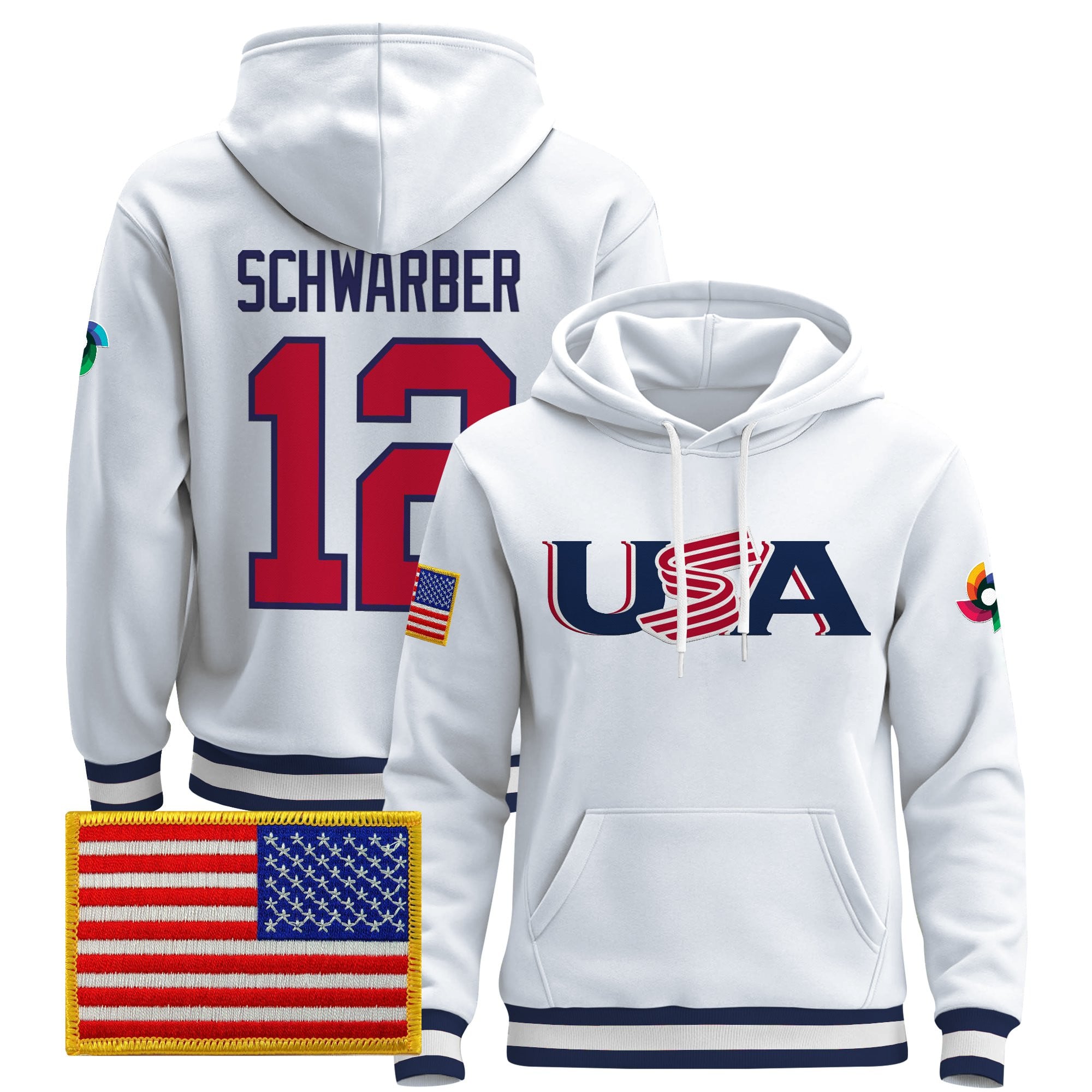 Men's Team USA 2026 World Baseball Classic Vapor Premier Hoodie Jersey - All Stitched
