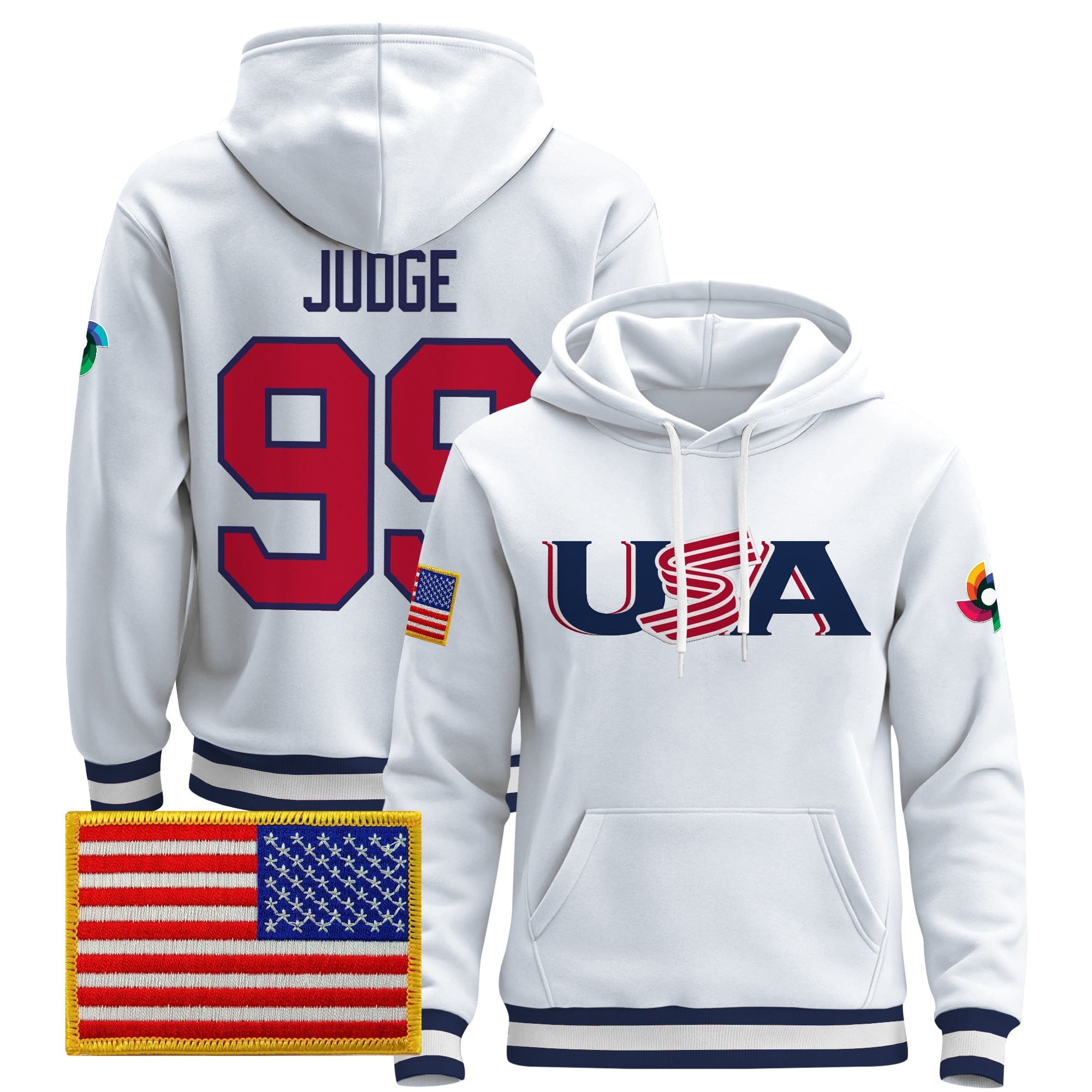 Men's Team USA 2026 World Baseball Classic Vapor Premier Hoodie Jersey - All Stitched
