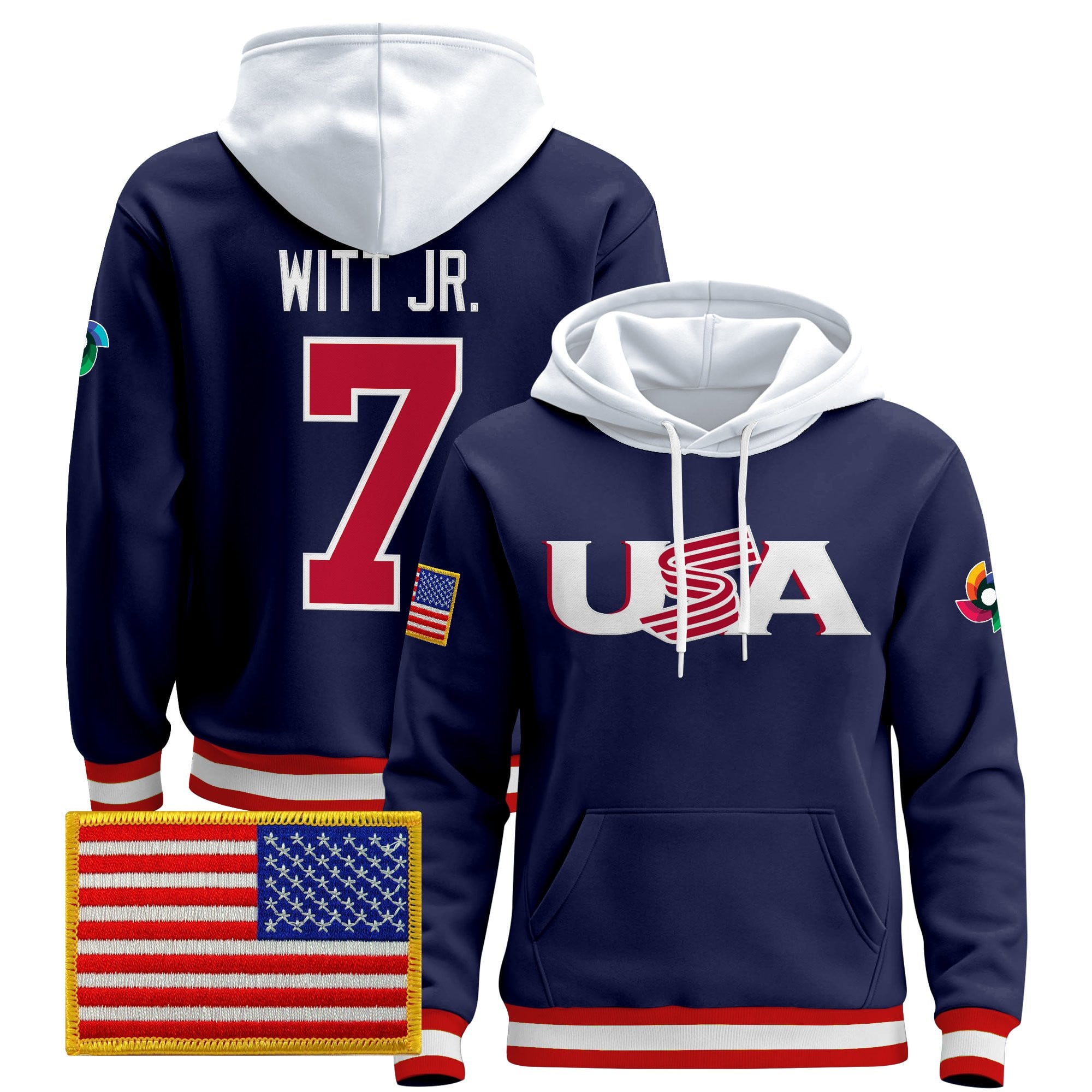 Men's Team USA 2026 World Baseball Classic Vapor Premier Hoodie Jersey - All Stitched
