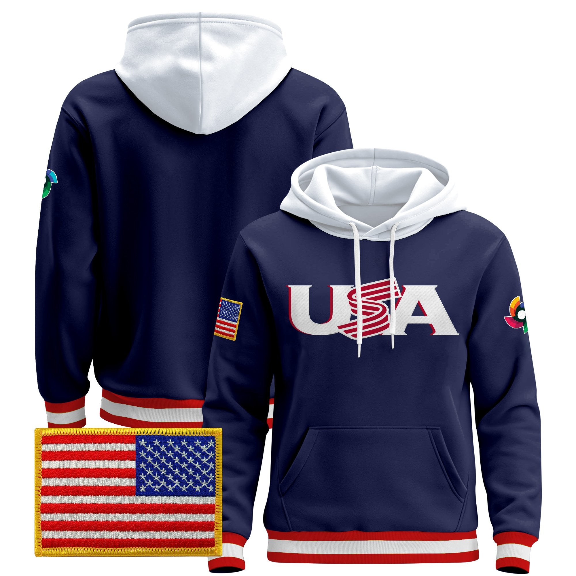 Men's Team USA 2026 World Baseball Classic Vapor Premier Hoodie Jersey - All Stitched